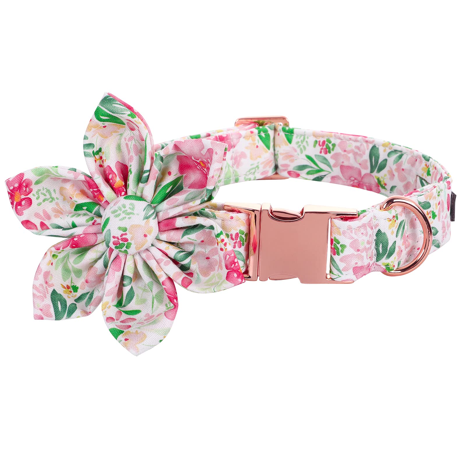 Lionet Paws Dog Collar With Flower, Soft And Comfortable, Adjustable Collar For Puppies And Cats Girl, Neck 8-12 Inches