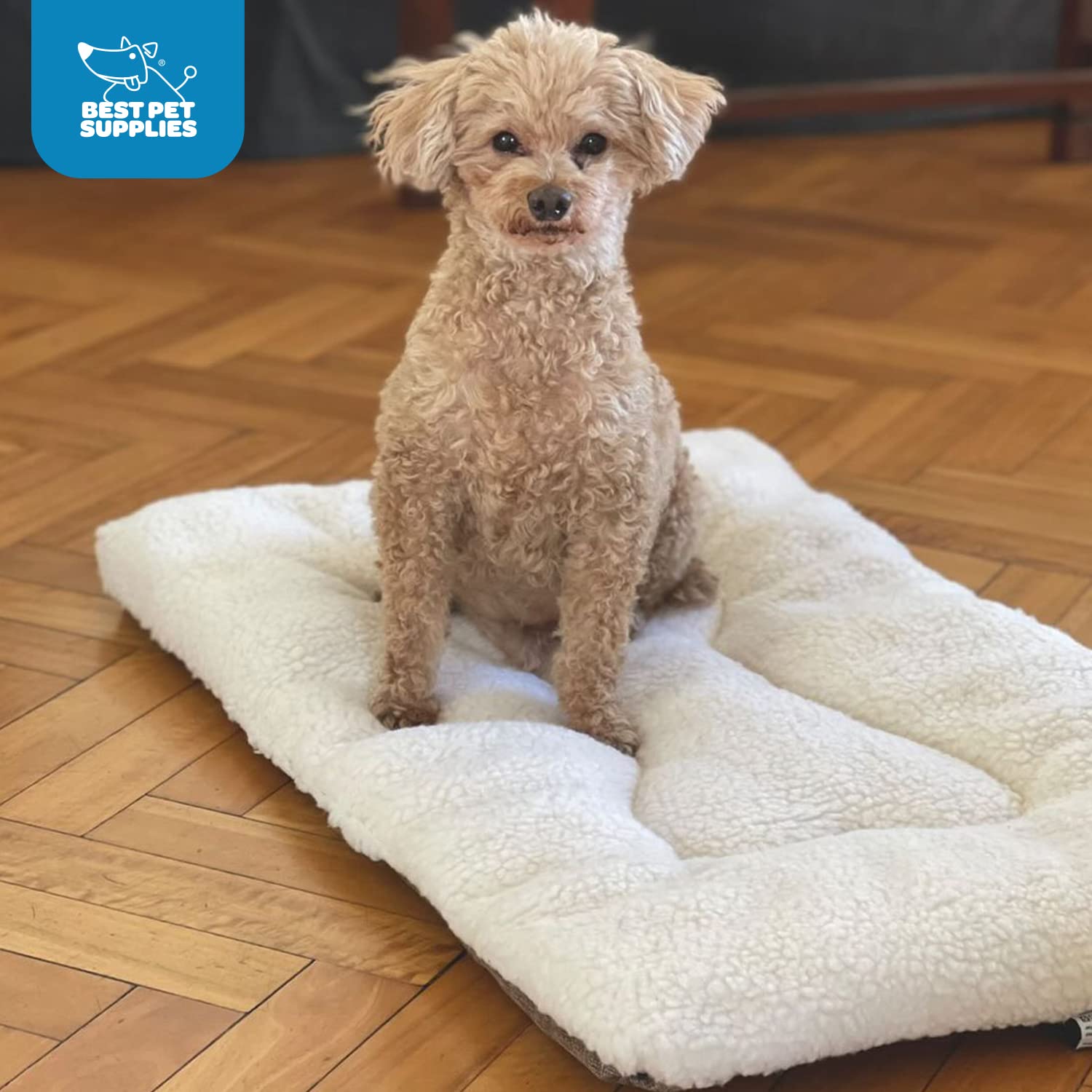 Best Pet Supplies Machine Washable Dog Crate Mat - Double-Sided Kennel Pad - Gray Linen, S (24 X 17)
