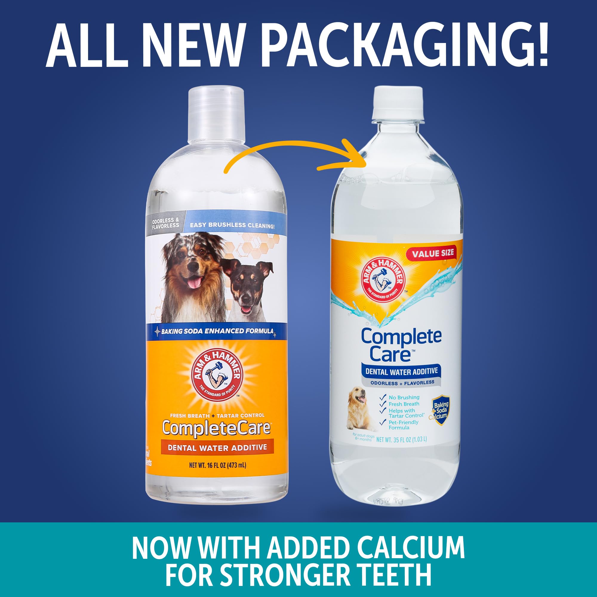 Arm & Hammer Complete Care Dental Water Additive for Dogs, Dog Breath Freshener, Dog Mouth Wash or Dental Rinse, Simply Add to P