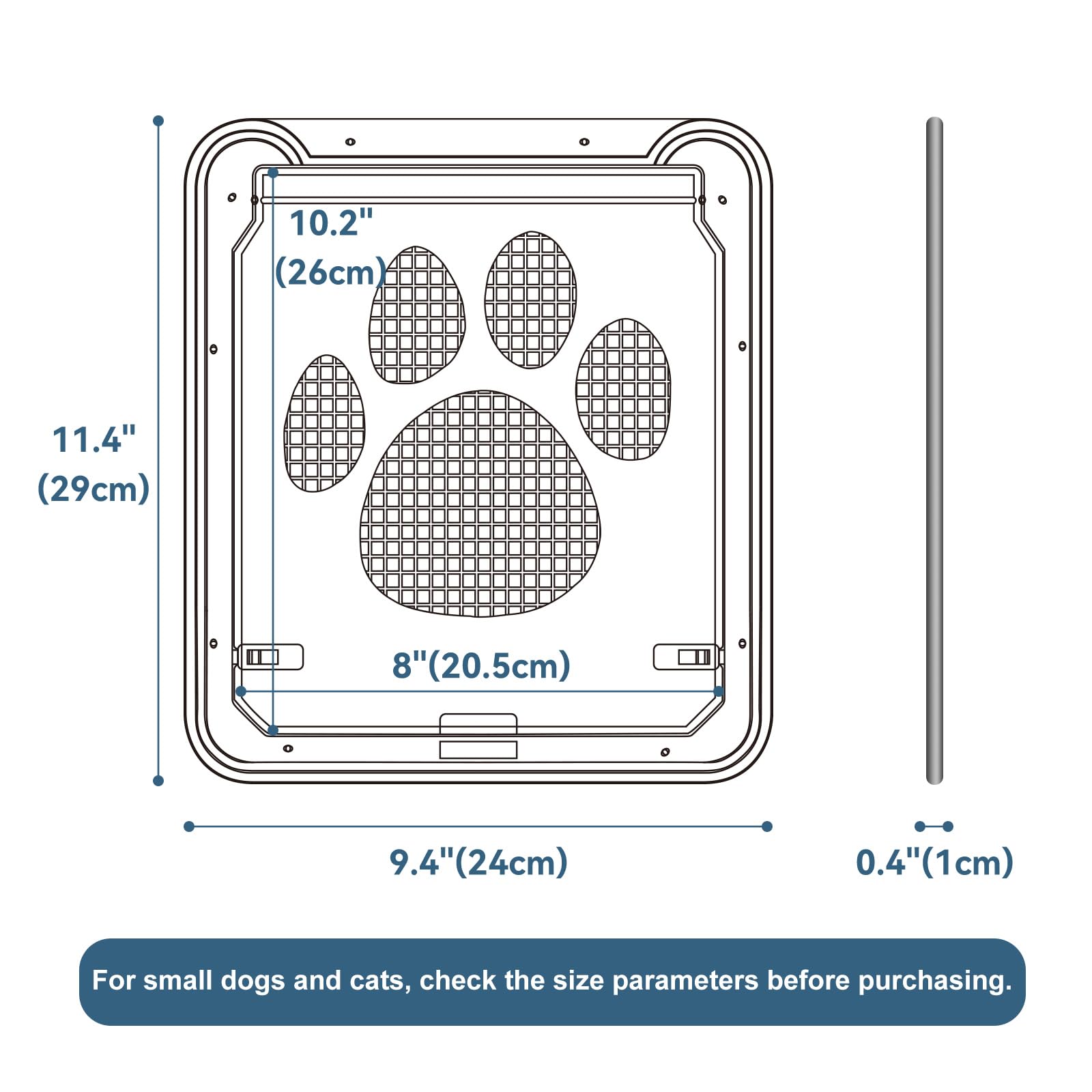 Namsan Cat Door For Screen Door, Flap Opening 8 X 10 Inches, Cat Door For Window Screen, Magnetic Self-Closing Small Pet Door For Sliding Door, Lockable, Black