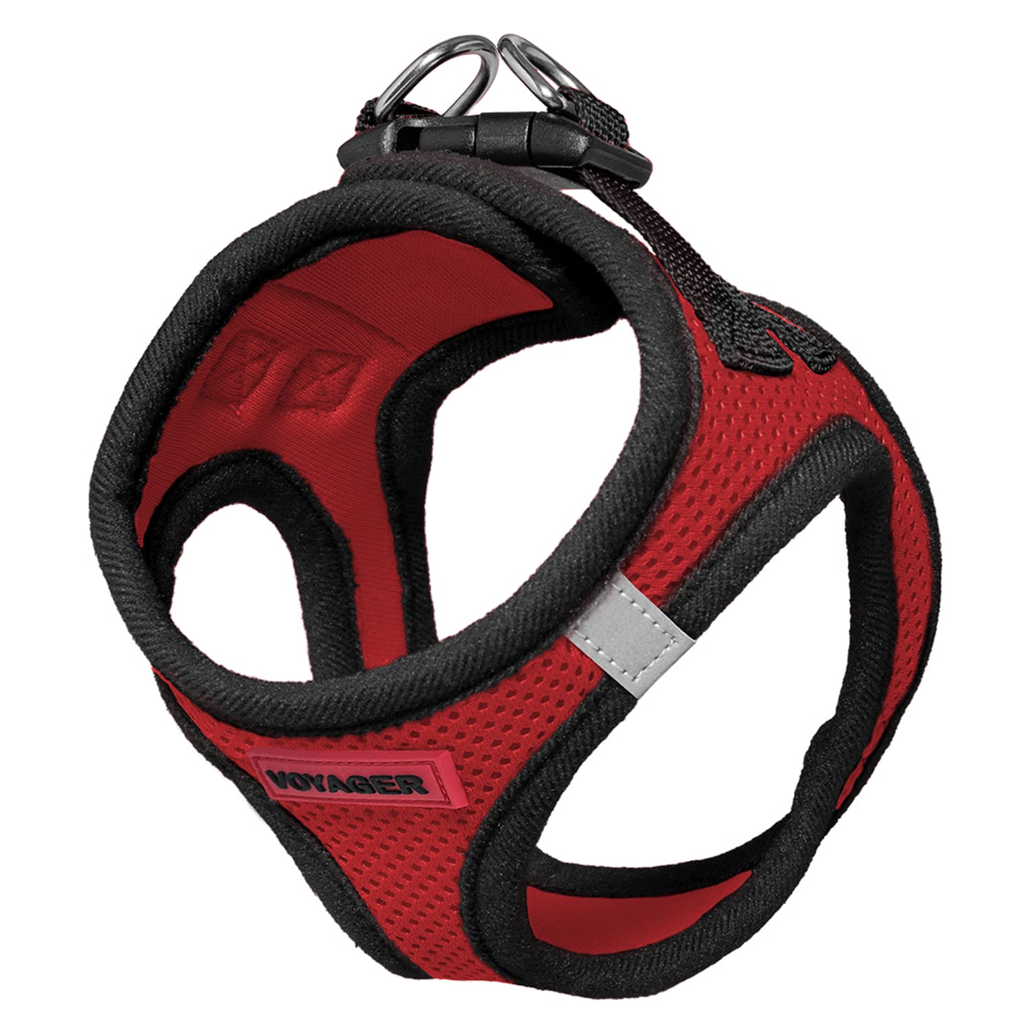 Voyager Step-In Air Dog Harness - All Weather Mesh Step In Vest Harness For Small And Medium Dogs And Cats By Best Pet Supplies - Harness (Red/Black Trim), L (Chest: 18-20.5')
