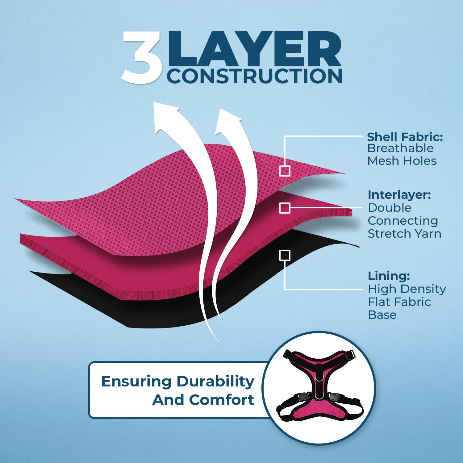 Voyager Step-in Pet Harness - All Weather Mesh, Adjustable Step in Harness for Cats and Dogs by Best Pet Supplies - Fuchsia/Blac