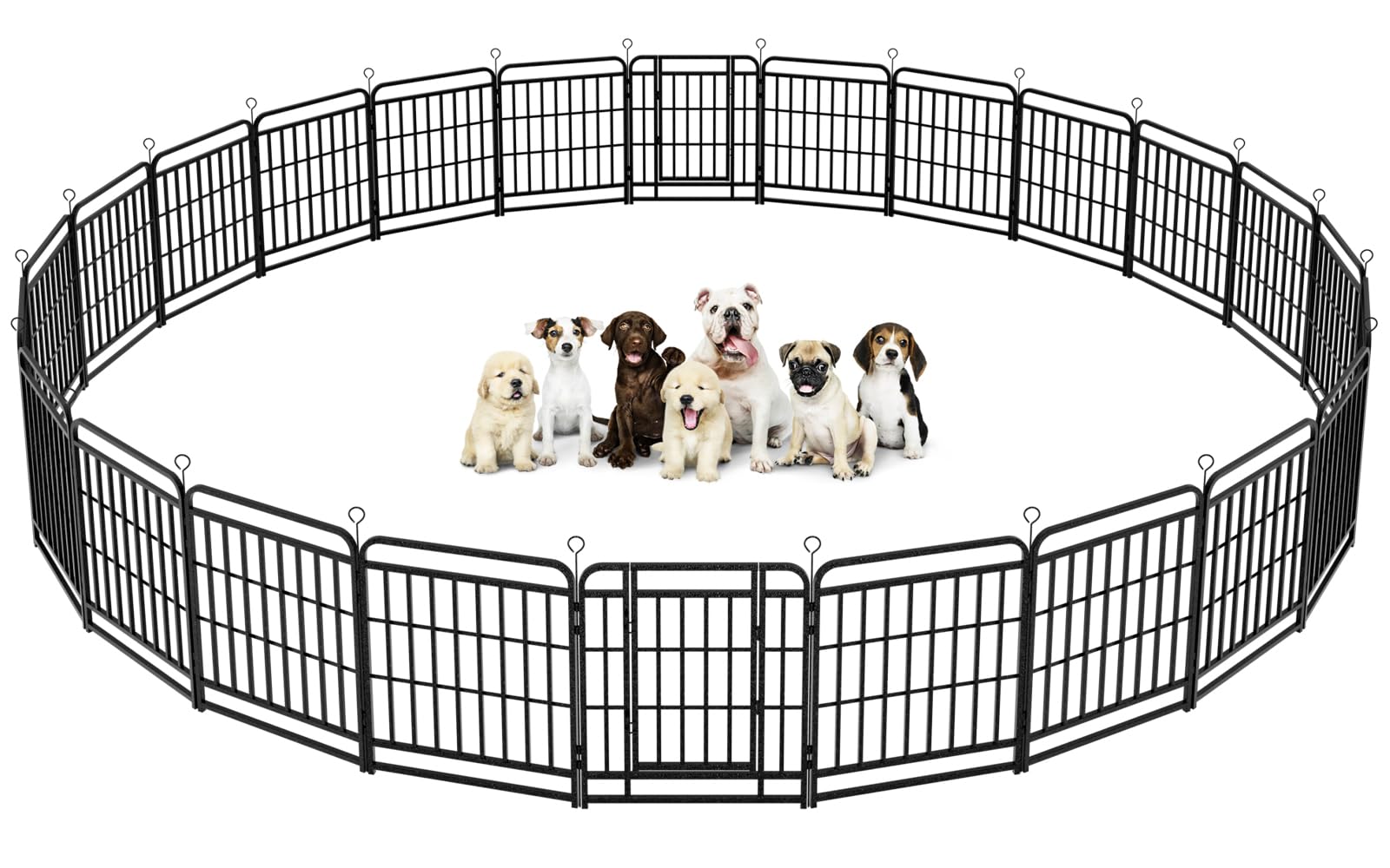 Dog Playpen Outdoor 24 Panels Heavy Duty Dog Fence 32'' Height With Thick Pipe Anti-Rust With Doors Portable For Rv Camping Yard