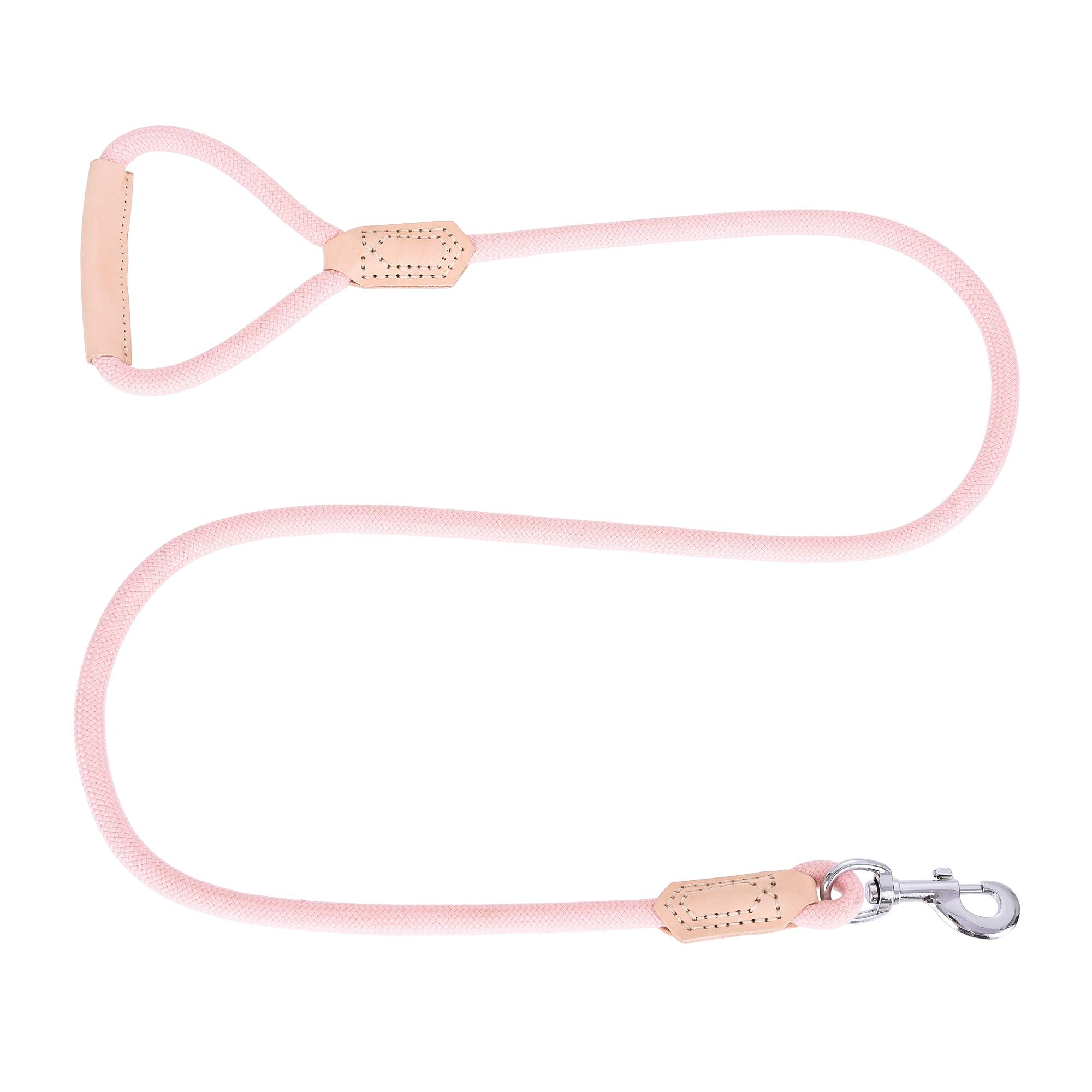 Mile High Life | Premium Leather Dog Leash | Strong Rope Leash | Leather Handle | Zinc Alloy Strong Clasp | Small Medium Large D