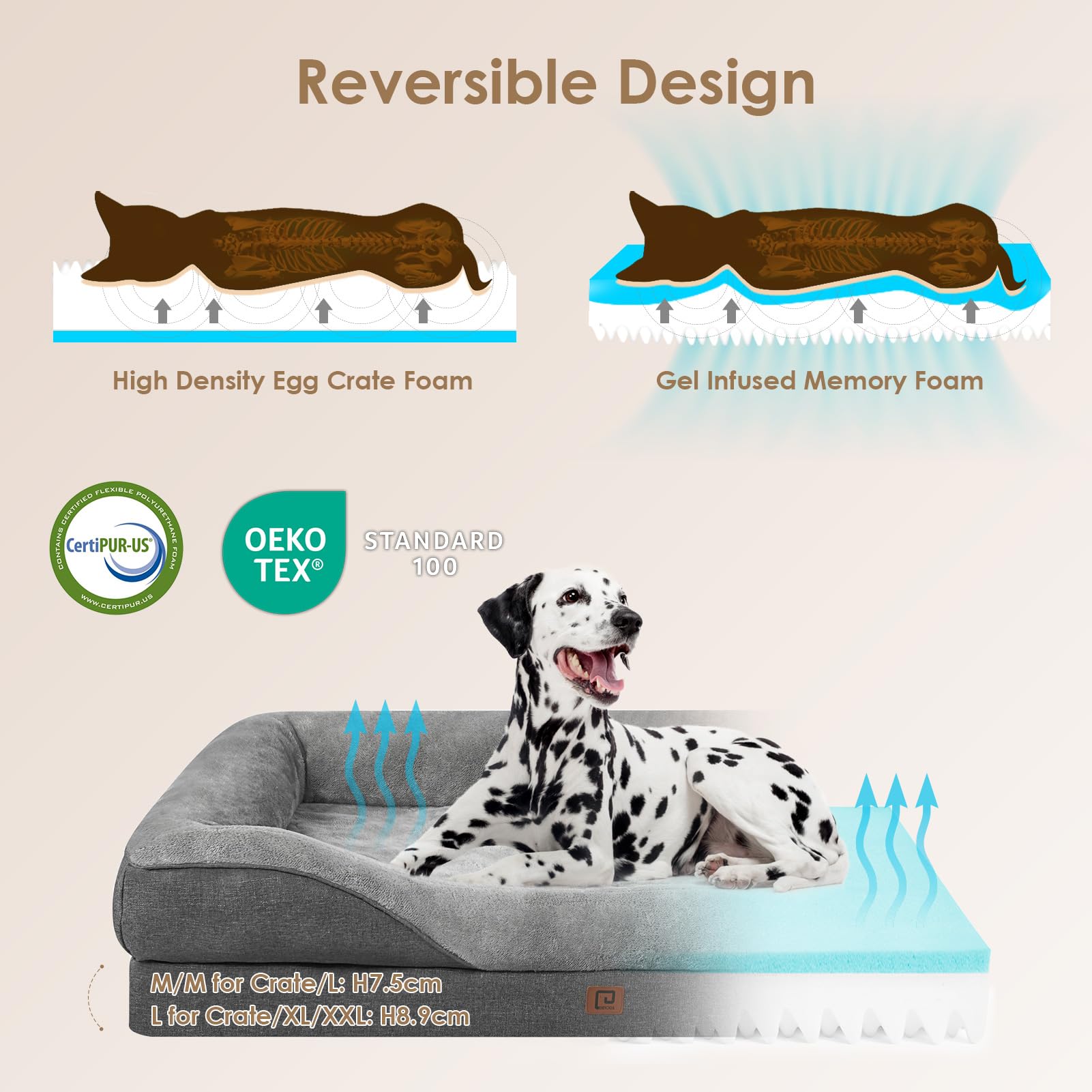 Eheyciga Memory Foam Dog Bed For Medium Size, Orthopedic Dog Sofa With Sides And Waterproof Liner, Washable Bolster Pet Bed Couc