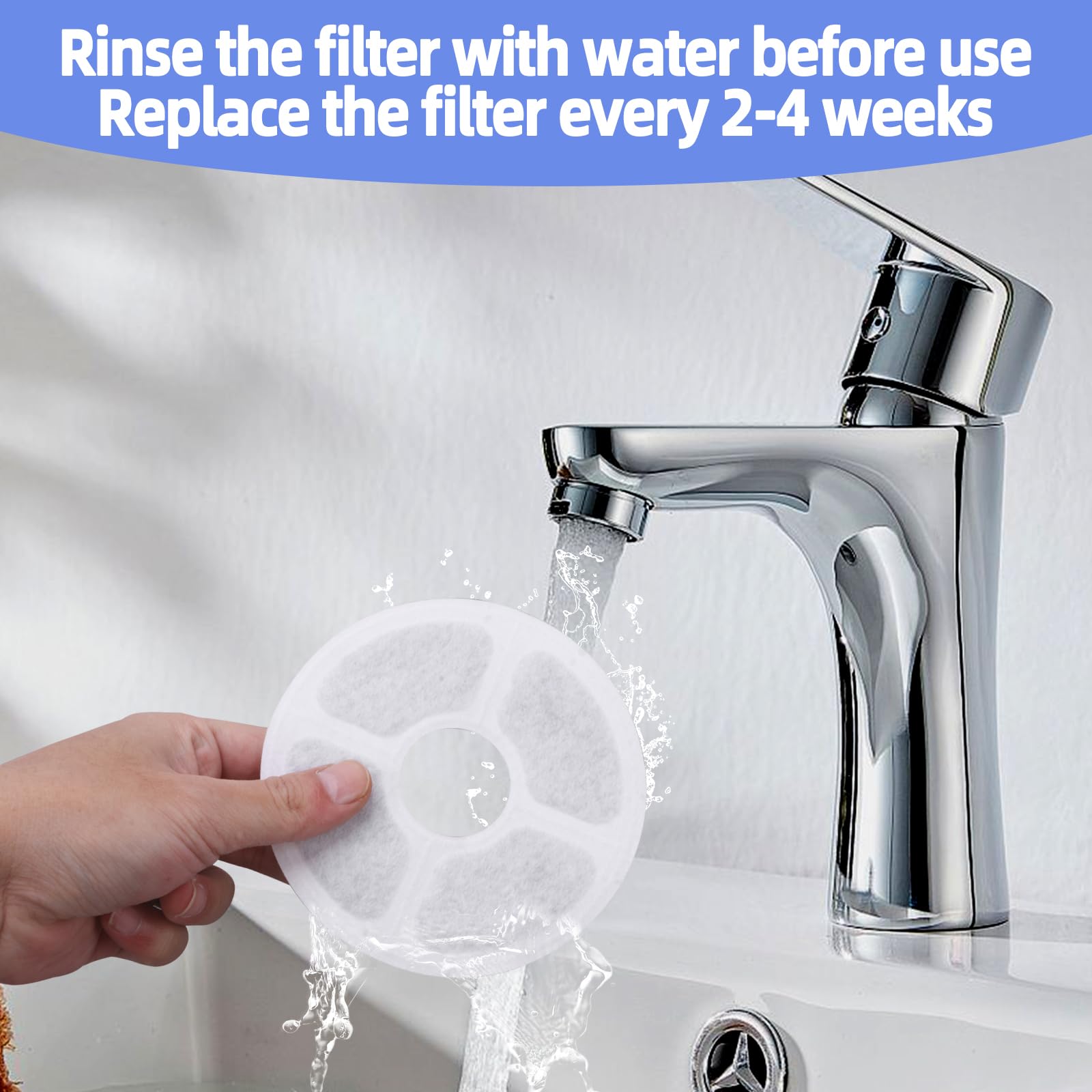 21 Pcs Cat Fountain Filter Replacement Kit Includes 16 Filters, 4 Sponges, And 1 Brush. With 50% More Activated Carbon And Tripl