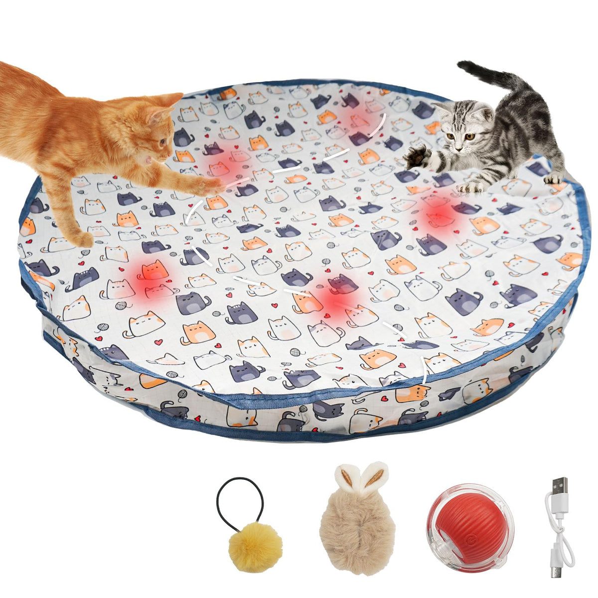 Victob Interactive Cat Toys, Fast Rolling Ball In Play Mat, Automatic Motion