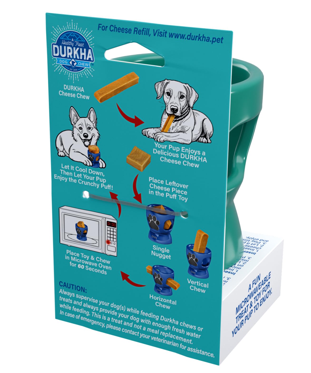 Durkha Puff & Fetch Dog Toy - Interactive Toy For Mental Stimulation, Physical Exercise, And Stress Relief, Reusable & Microwave