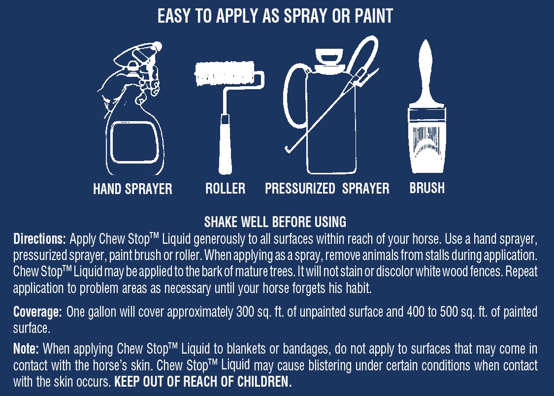 Farnam 272582 Chew Stop Liquid Chewing Deterrent for Horses, 64 oz