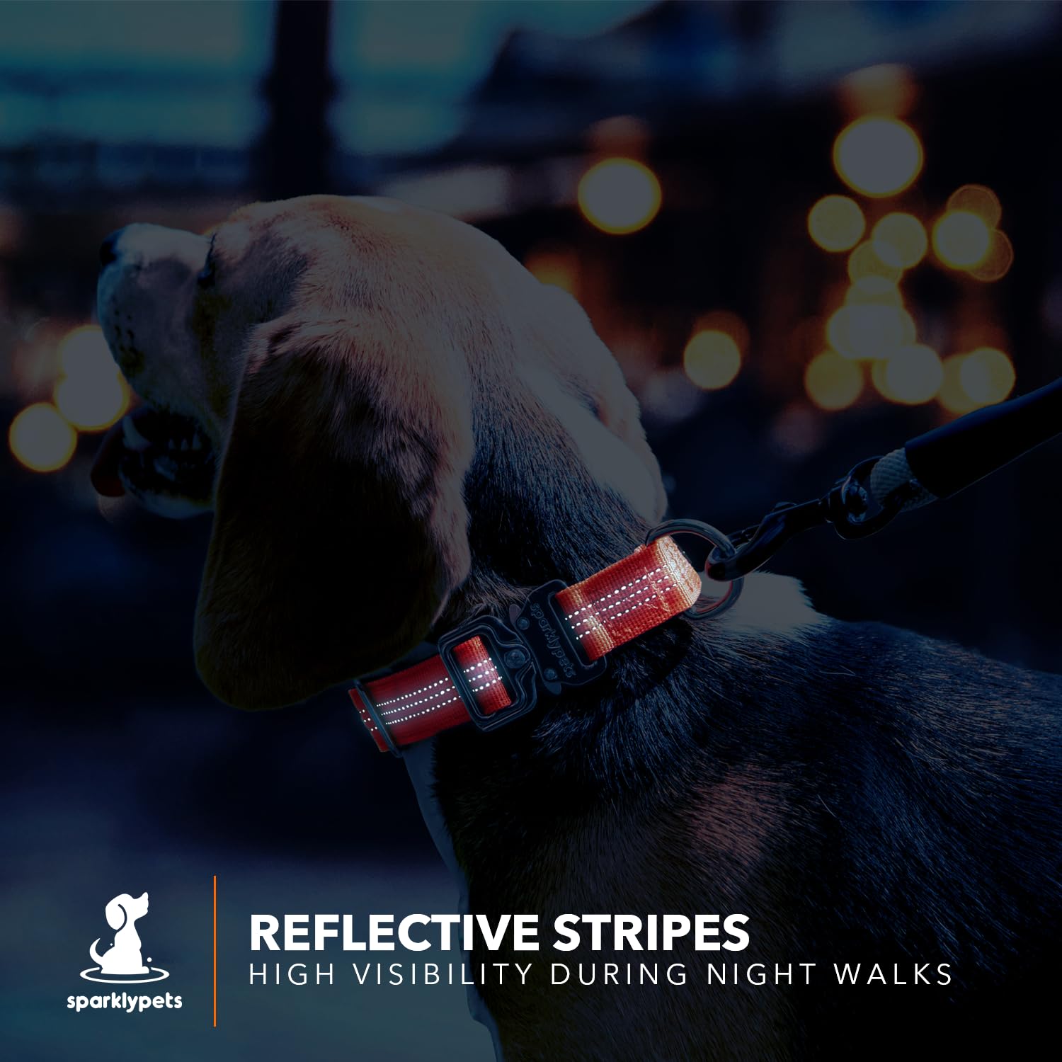 Sparklypets Small Dog Collar With Quick Release Buckle & Airtag Holder - Collars For Female Dogs & Boys With Reflective Stripes