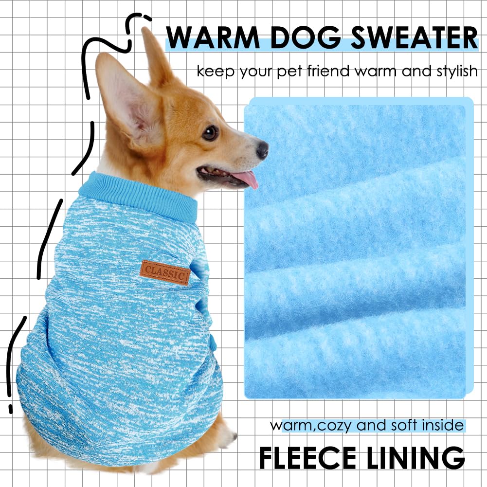3 Pack Dog Sweaters For Small Dogs Girl Boy Winter Fleece Clothes Warm Soft Dog Sweatshirt Outfit For Dogs Cat Pet Apparel