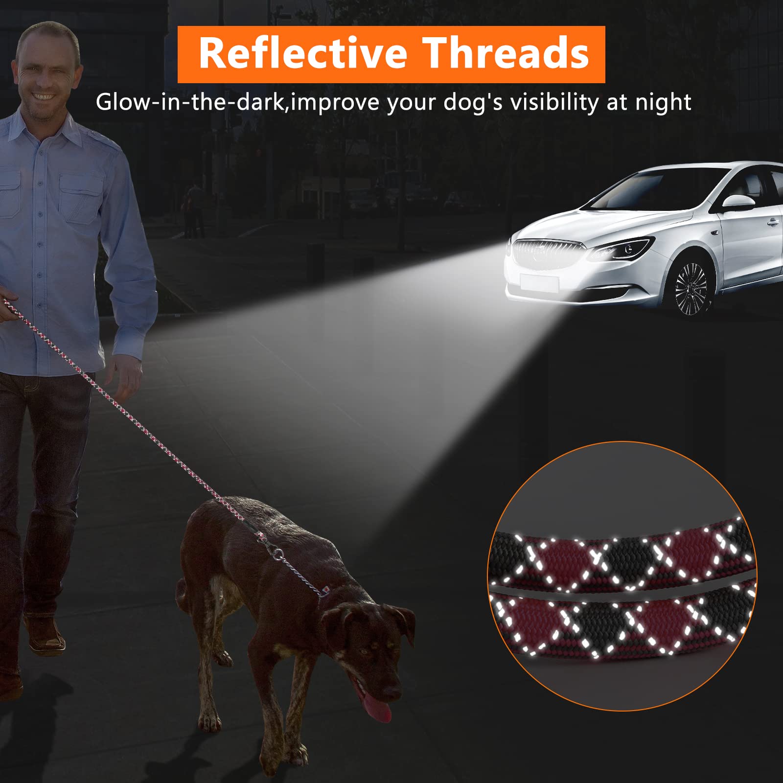 Ntr Dog Long Leash, 100Ft Dog Leashes For Large Breed Dogs With Swivel Lockable Hook And Padded Handle, Pink Dog Lead For Walking, Hunting, Camping, Yard For Small Medium And Large Dogs