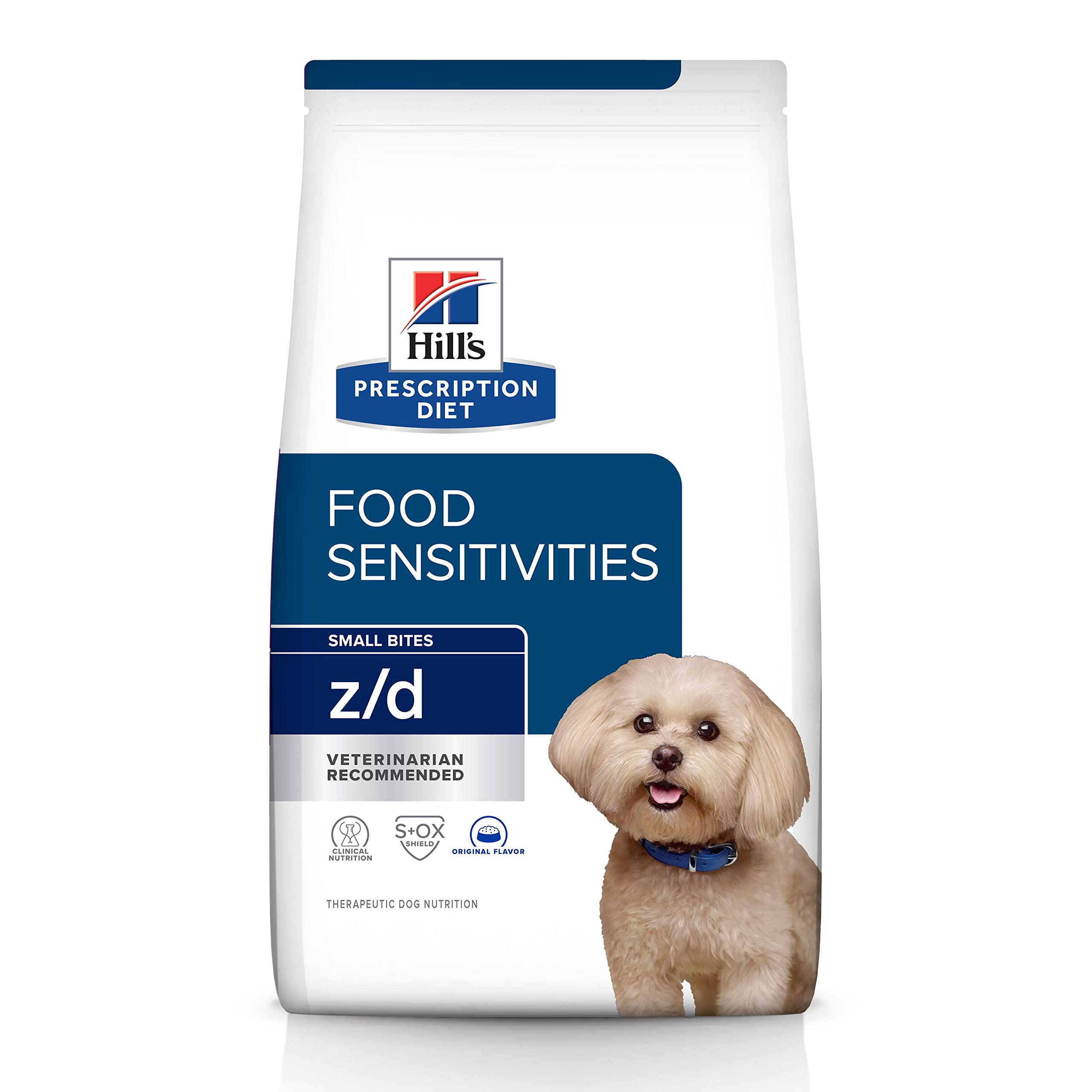 Hills Prescription Diet z/d Skin/Food Sensitivities Small Bites Dry Dog Food, Veterinary Diet, 7 lb. Bag