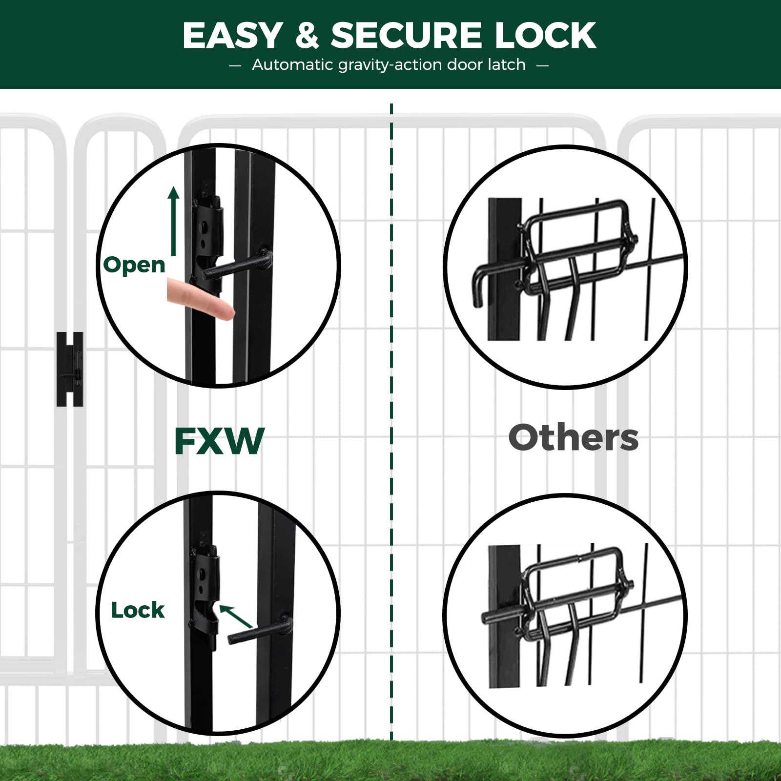 Fxw Rollick Dog Playpen For Yard, Rv Campingpatented, 32 Inch 48 Panels