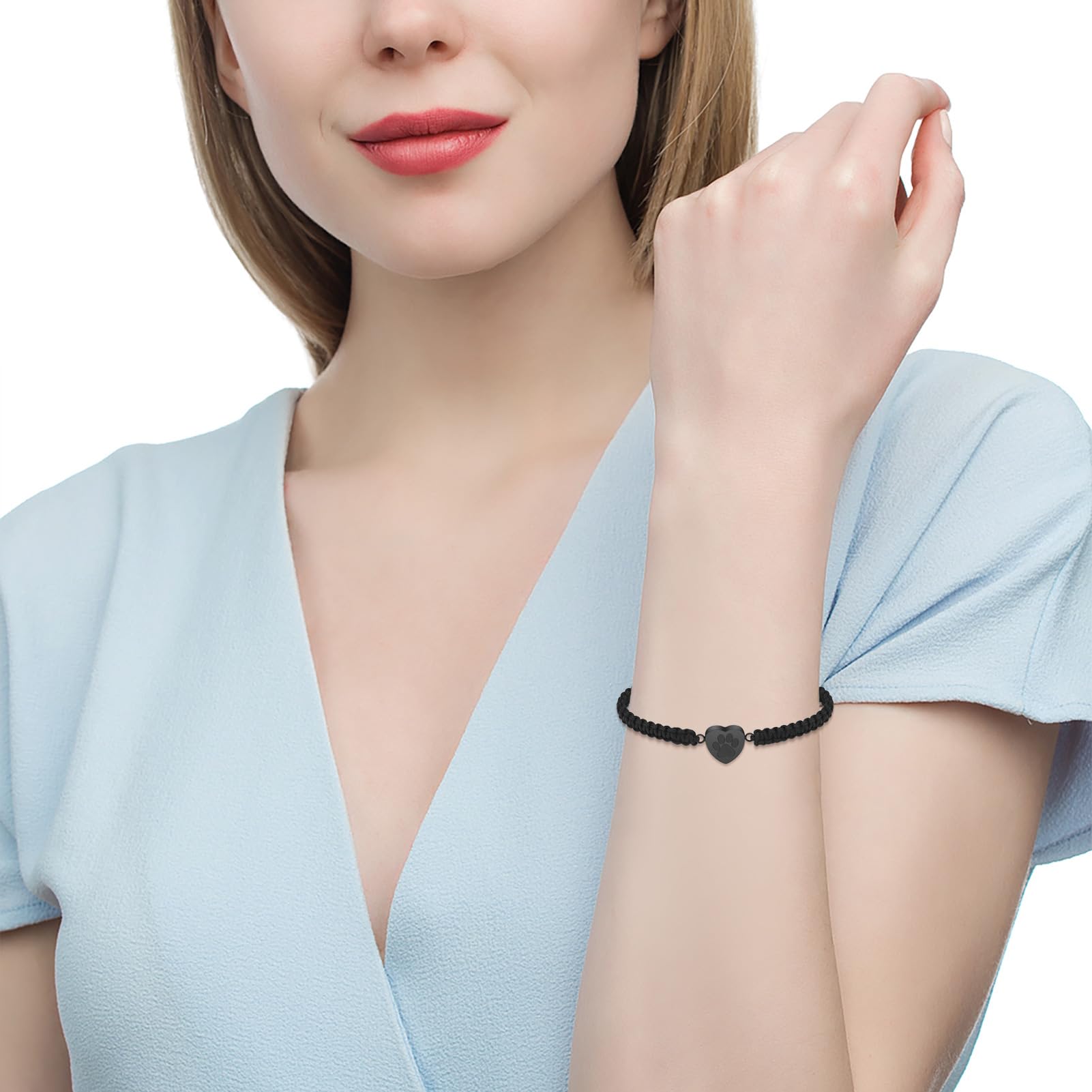 Qgjnsgc Cremation Bracelet For Pets Ashes Cat Dog Heart Paw Print Pendant Bangle Stainless Steel Memorial Urn Bracelet Cremation
