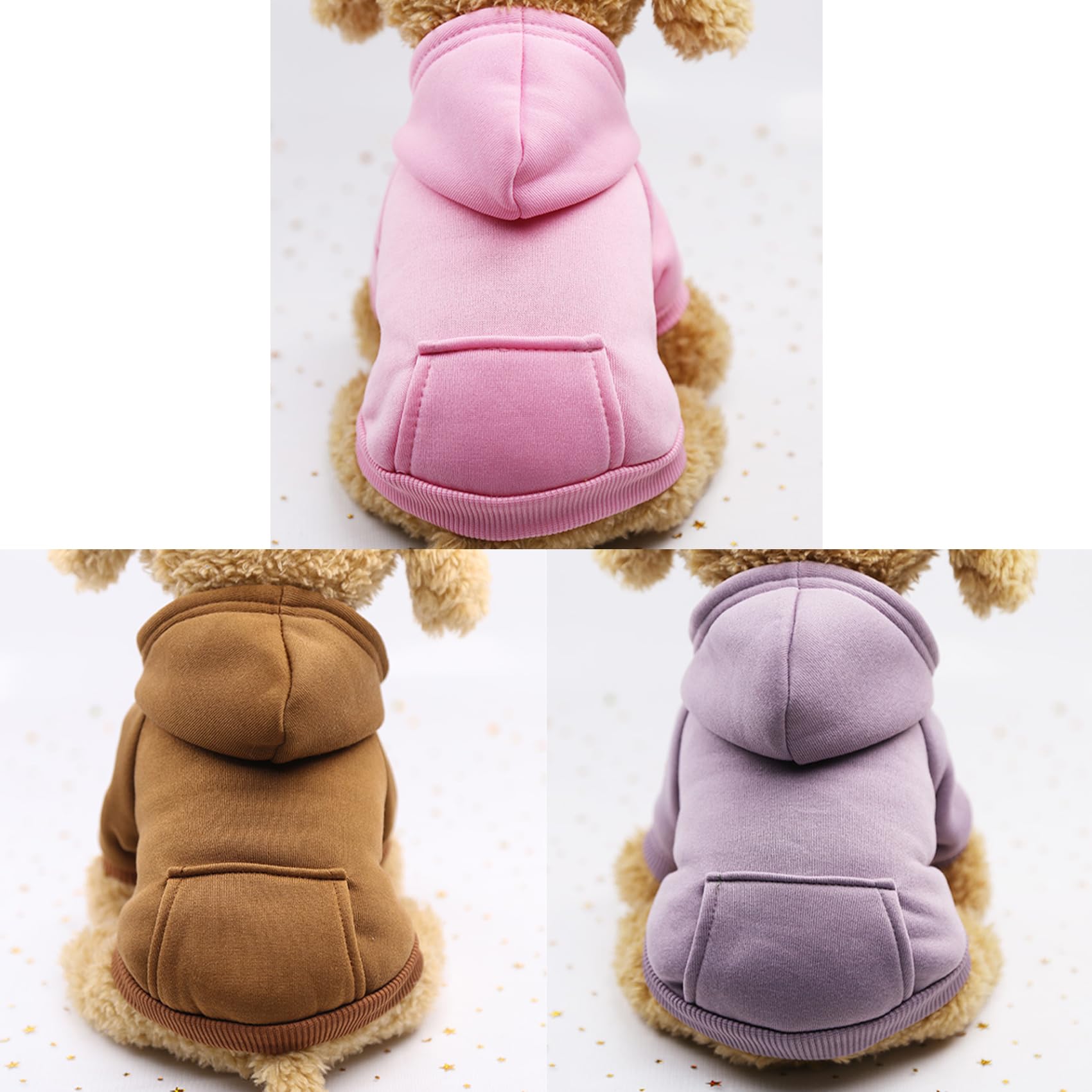 Tapbull Dog Dresses, Fashionable Pet Dog Sweatshirt Clothes In Light Colors, Cute Cat Birthday Dress Outfit (Pink/Purple/Coffee 