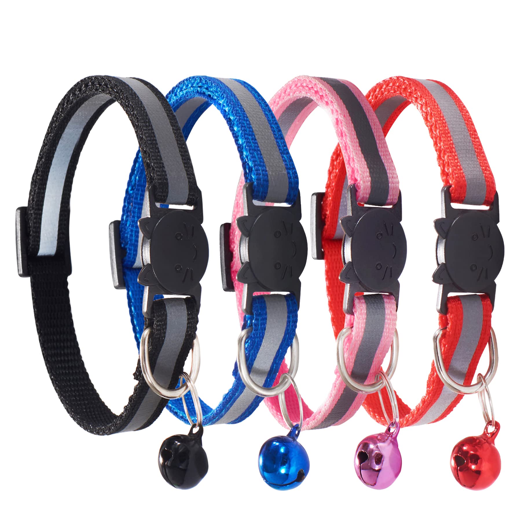 D-Buy Cat Collars, Cat Collars With Bell, Breakaway Cat Collars, Reflective Cat Collars, Nylon Cat Collars With Bell, Collars Fo