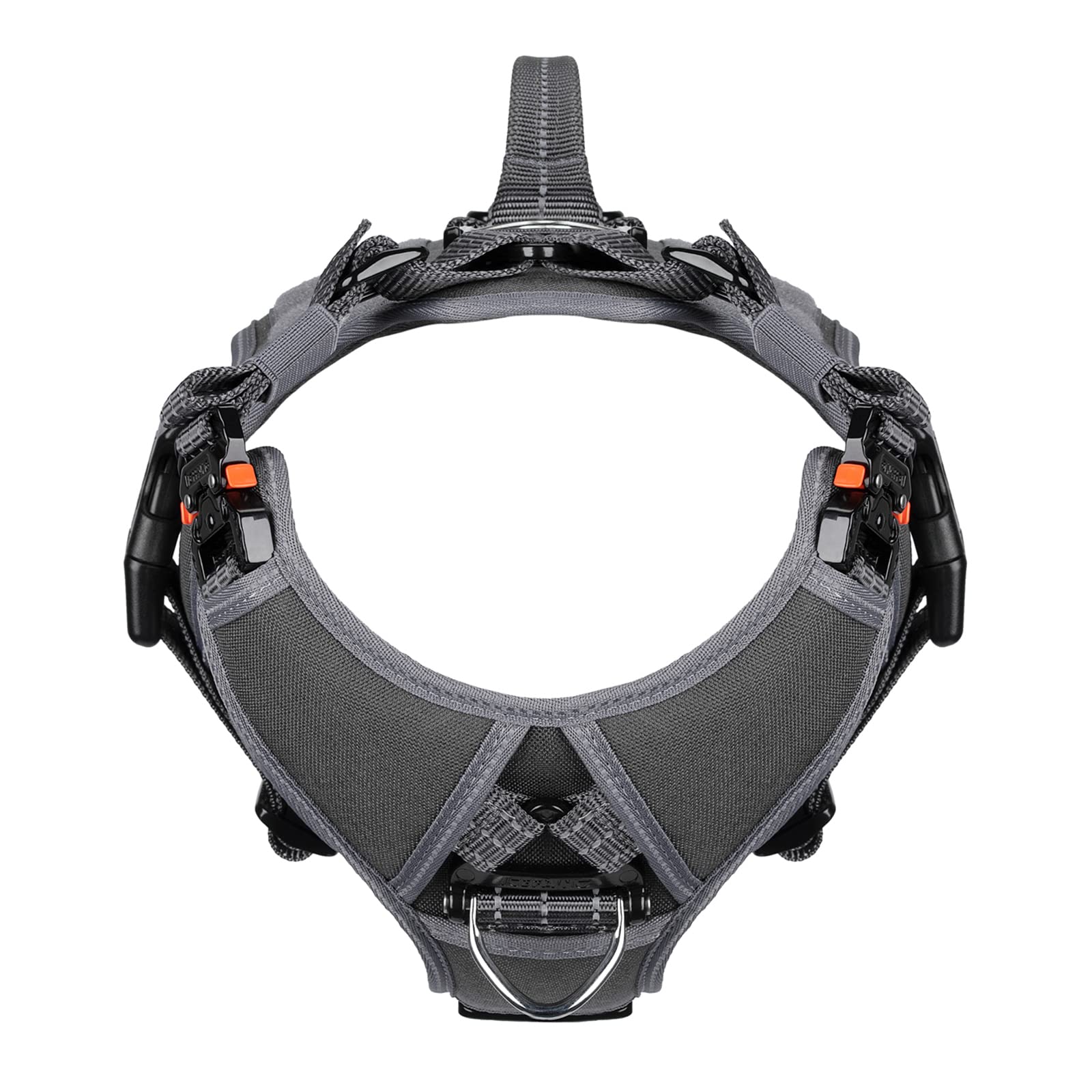 Icefang Gn8 Quick-Moving Tactical Dog Harness With Handle,Reflective In Training Walking K9 Vest,No-Pull Front Lead,5-Points Adjustable,Hook And Loop Panels (Grey, X-Large (Pack Of 1))