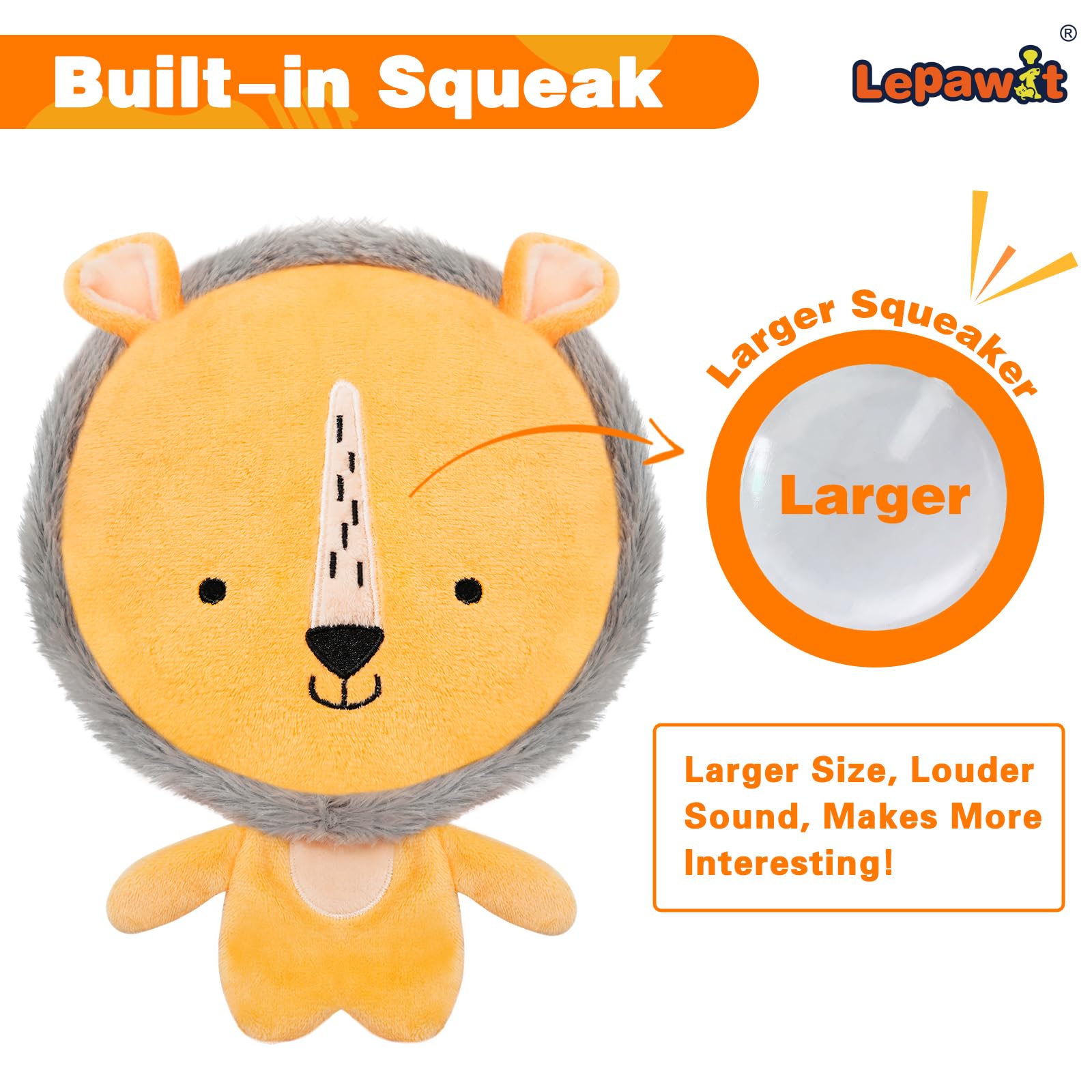 Lepawit Dog Toys With Super Loud Squeaker & Crinkle Paper, Interactive Squeaky Dog Toys For Small And Medium Dogs