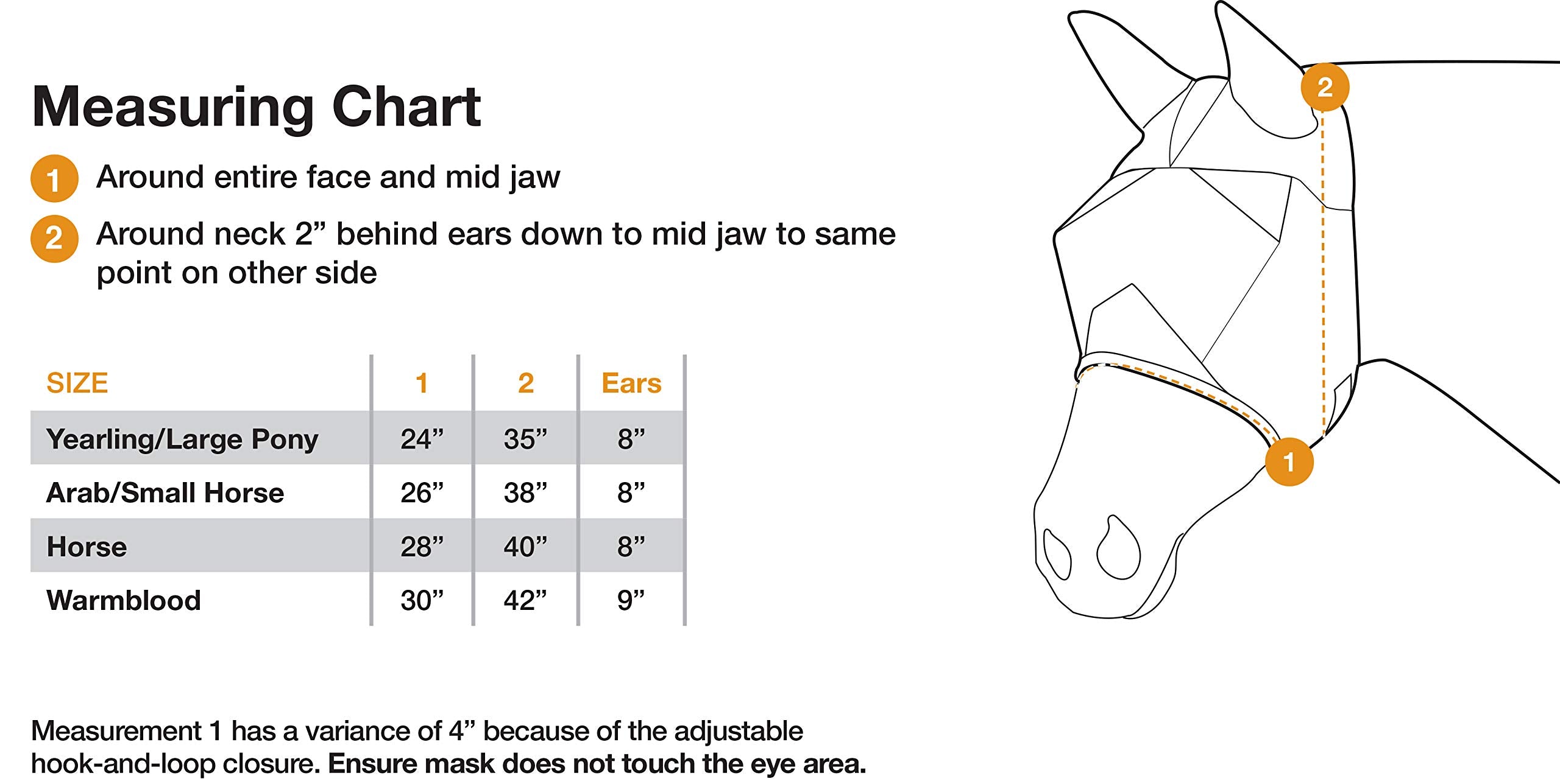 Cashel Economy Horse Fly Mask with Ears, Gold, Warmblood