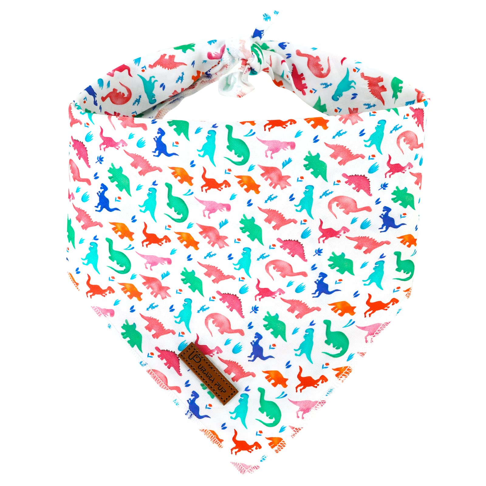 Up Urara Pup Dinosaur Dog Bandana, Comfortable Cotton Triangle Bid Scarf For Puppy Small Dogs Or Cats, Washable Pet Kerchief For