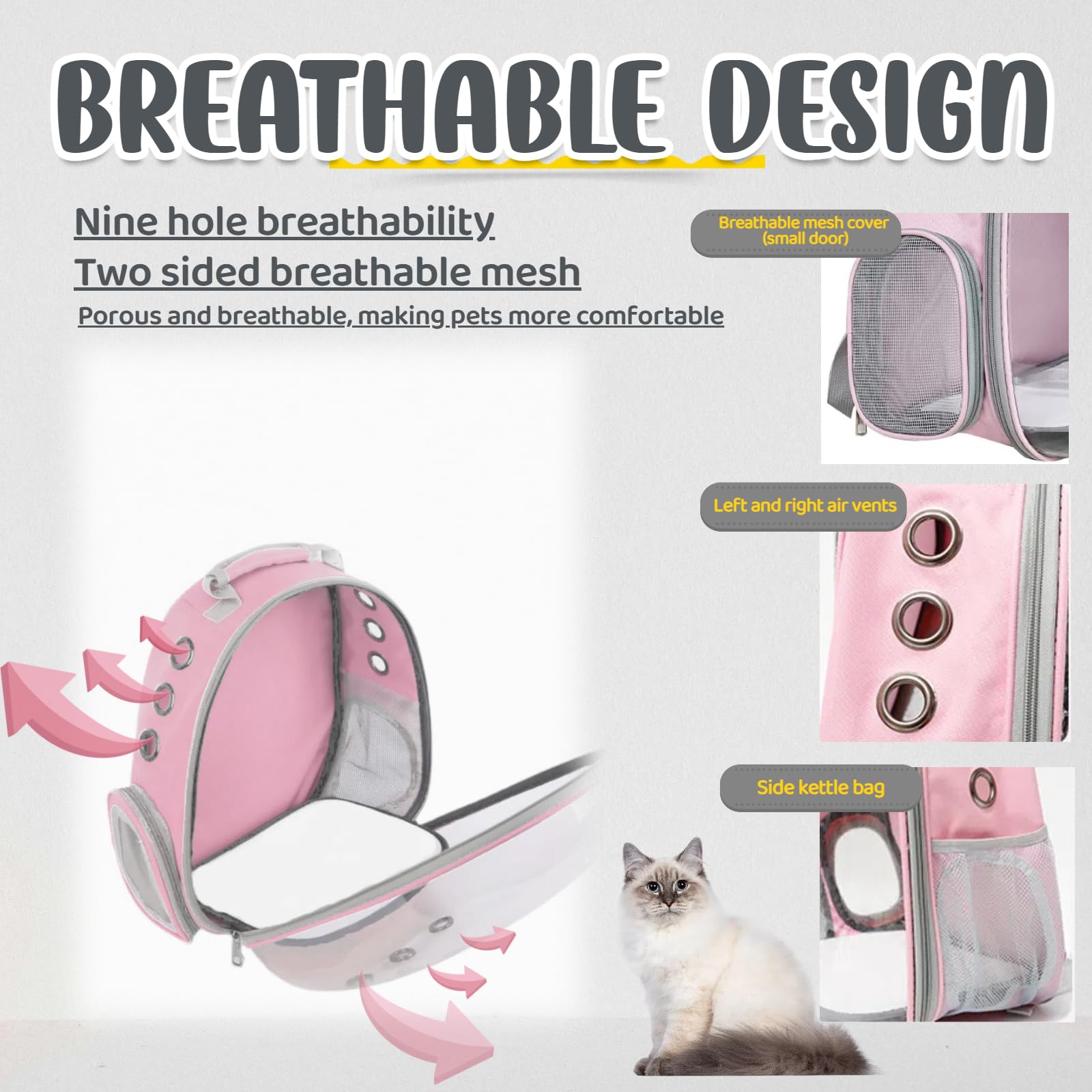 Cat Backpack Bubble, Cats And Dogs Pet Carrier Hard, Suitable For Cats Traveling Cat Bag Carrier, Transparent Outdoor Waterproof