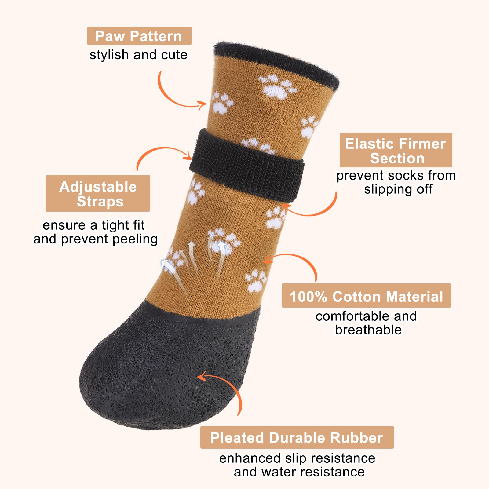 Beautyzoo Dog Boots For Medium Dogs, Dog Boots & Paw Protectors For Winter Snowy Day Summer Hot Pavement, Waterproof Dog Booties