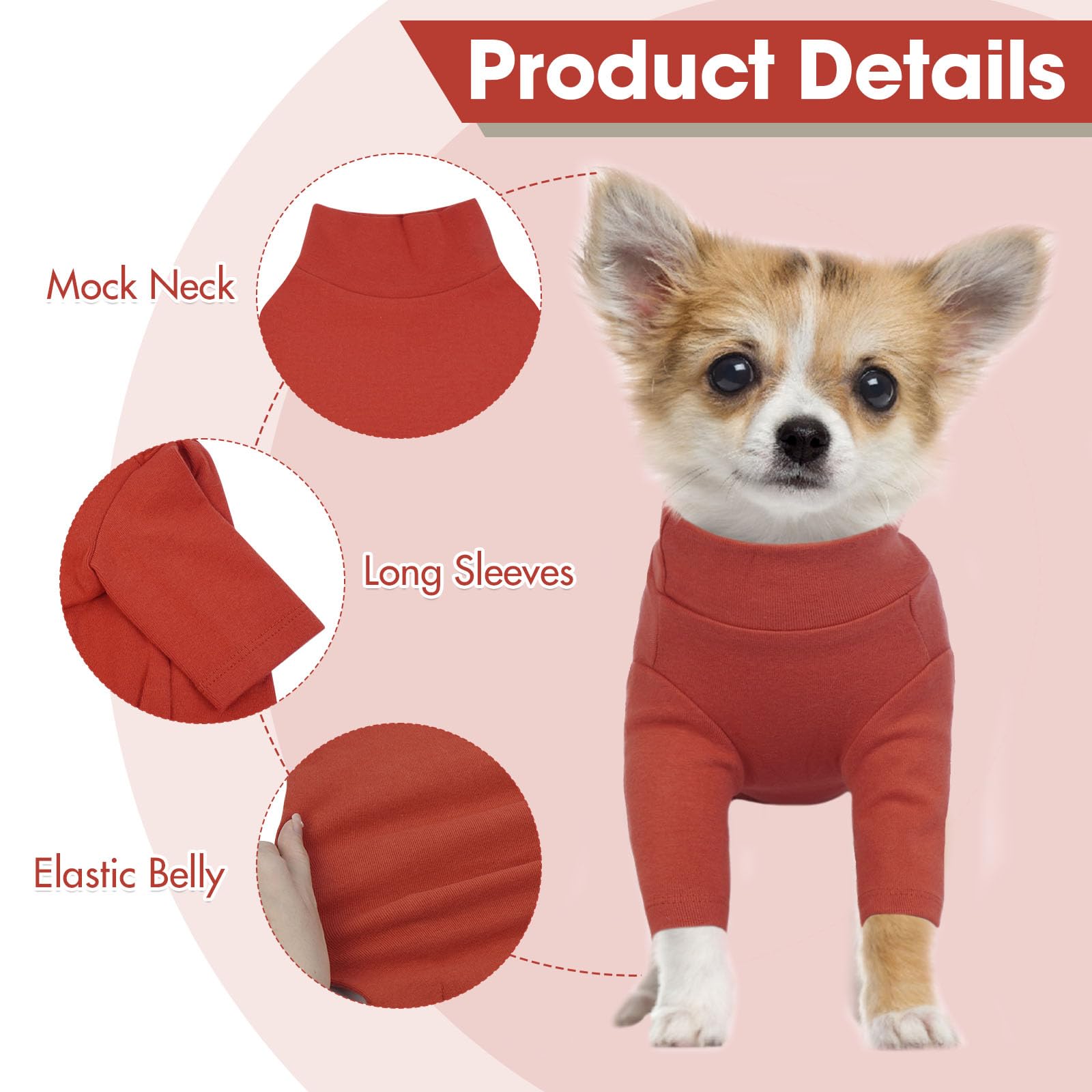 2 Pack Xs Letsqk Breathable Long-Sleeve Solid Dog Tee For Extra Small Dogs, Skin-Friendly Dog T-Shirt, Ideal Chihuahua Apparel,