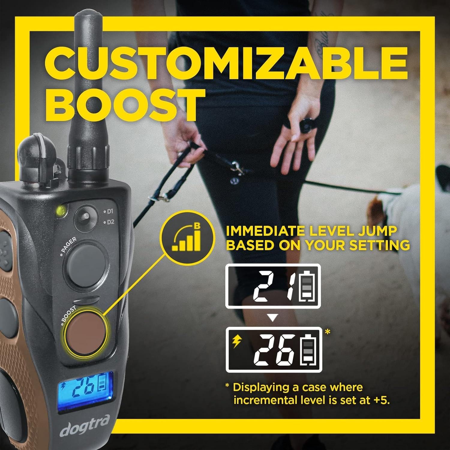 Dogtra ARC HANDSFREE Plus Boost and Lock, Remote Dog Training E-Collar, HANDSFREE Square for Discreet Control, Waterproof, Recha