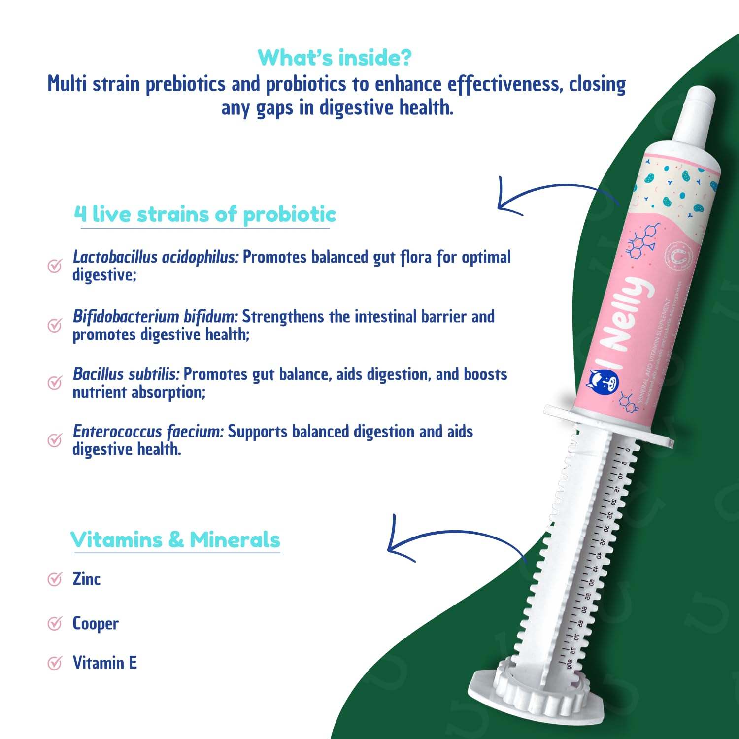 Ol Nelly Horse Probiotics, Horse Paste Pre and Probiotics +Vitamins &Minerals- 4 Strains and 8 Billion CFU Serving- Immune and G
