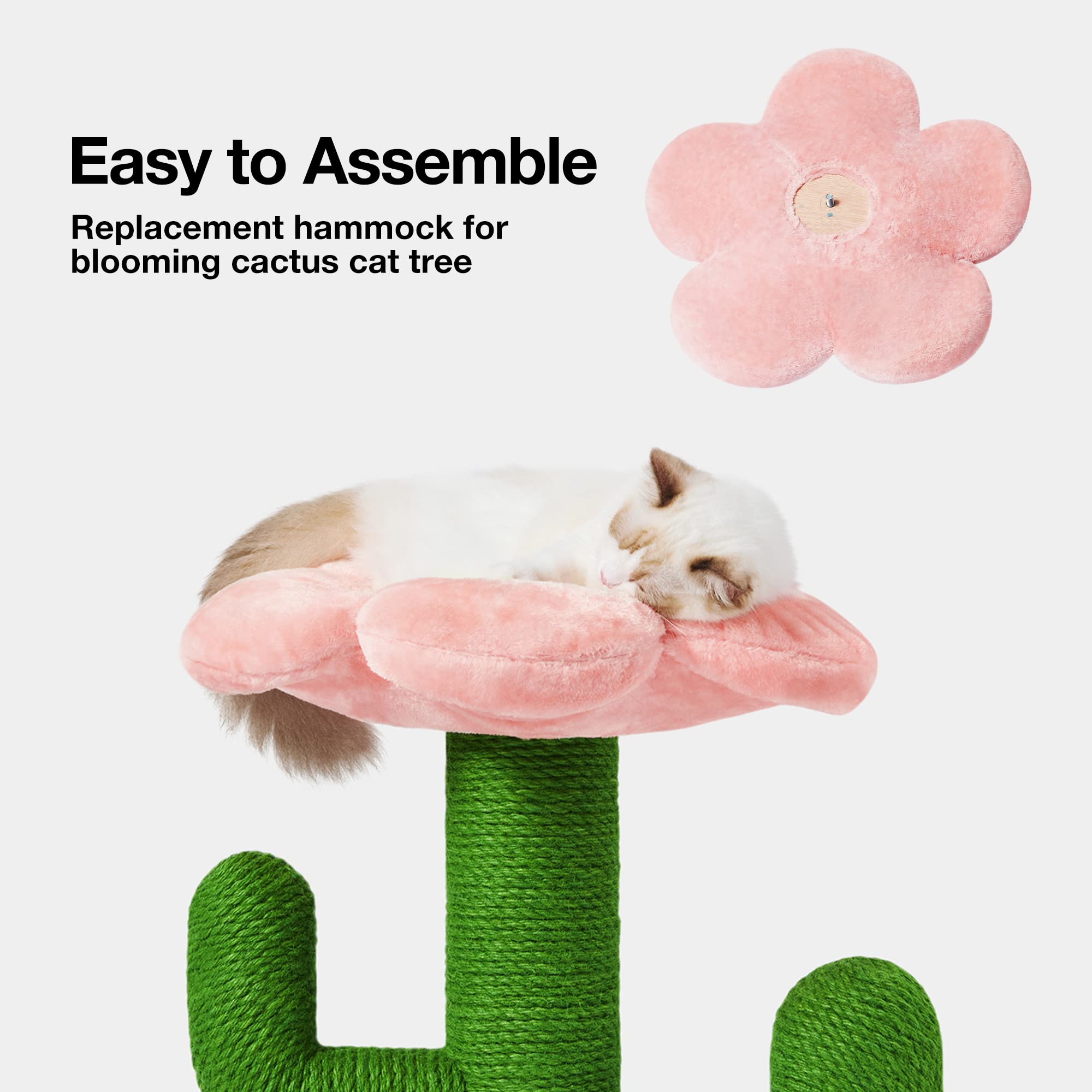 Vetreska Cat Scratching Post Cactus Cat Scratchers For Indoor Cats, 41.3' Tall Vertical Cat Tree With Hammock, Full Wrapped Sisal Rope Cat Scratch Post For Adult Cats And Kittens