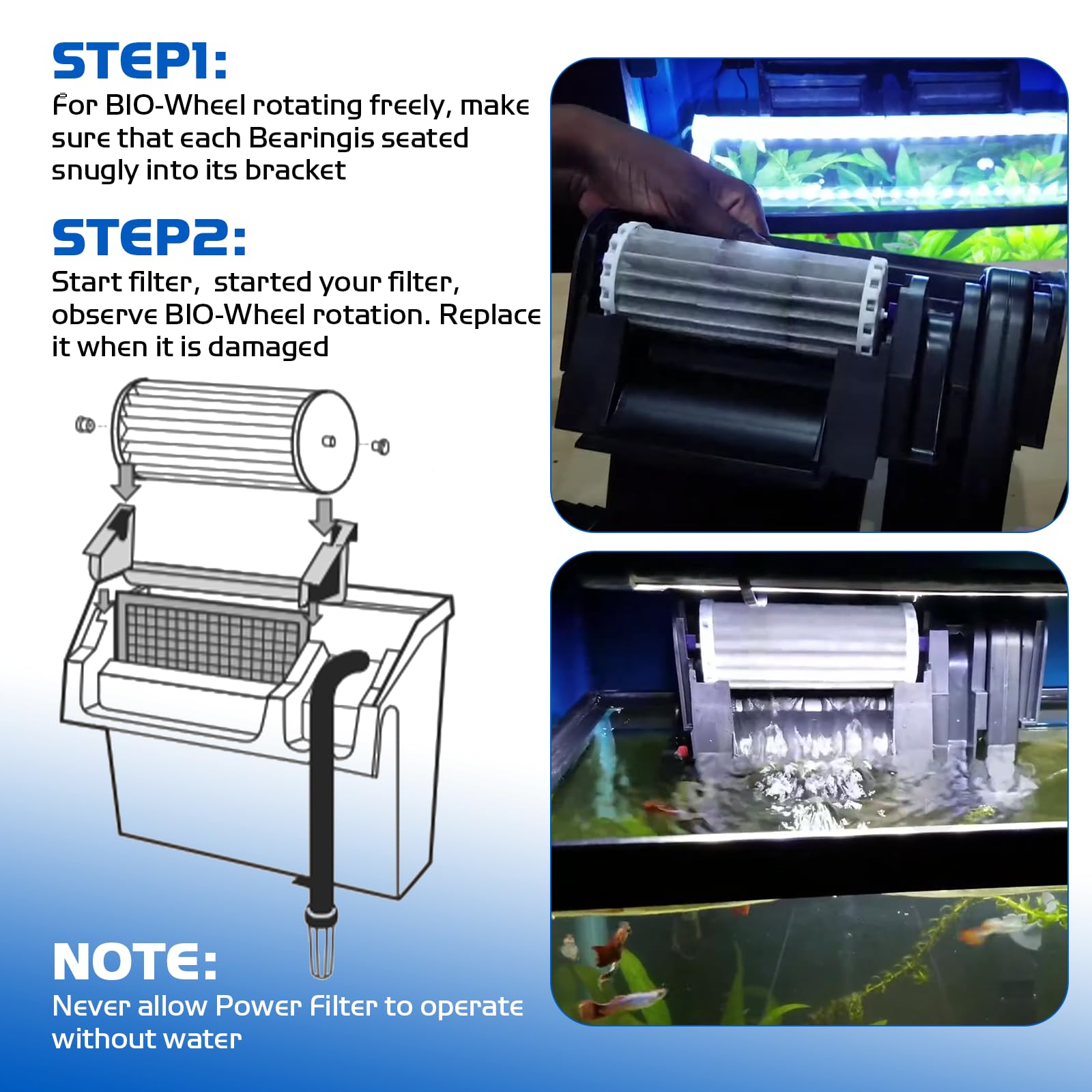 Trdzi Aquarium Fish Tank Filters Compatible With Penguin 200 350, Hang On Filters Replacement For Bio-Wheel 200B 350B Assembly B