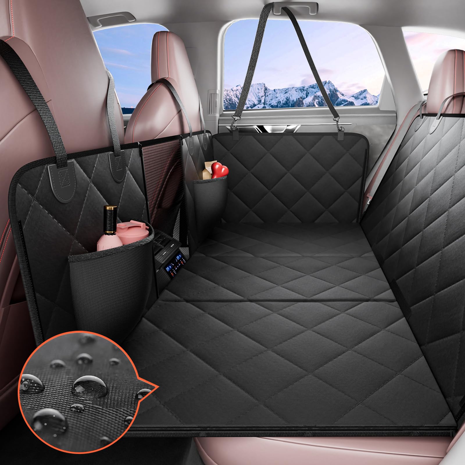 VEVOR 53 x 24.8 in Dog Car Seat Cover for Back Seat Waterproof 600D for Cars