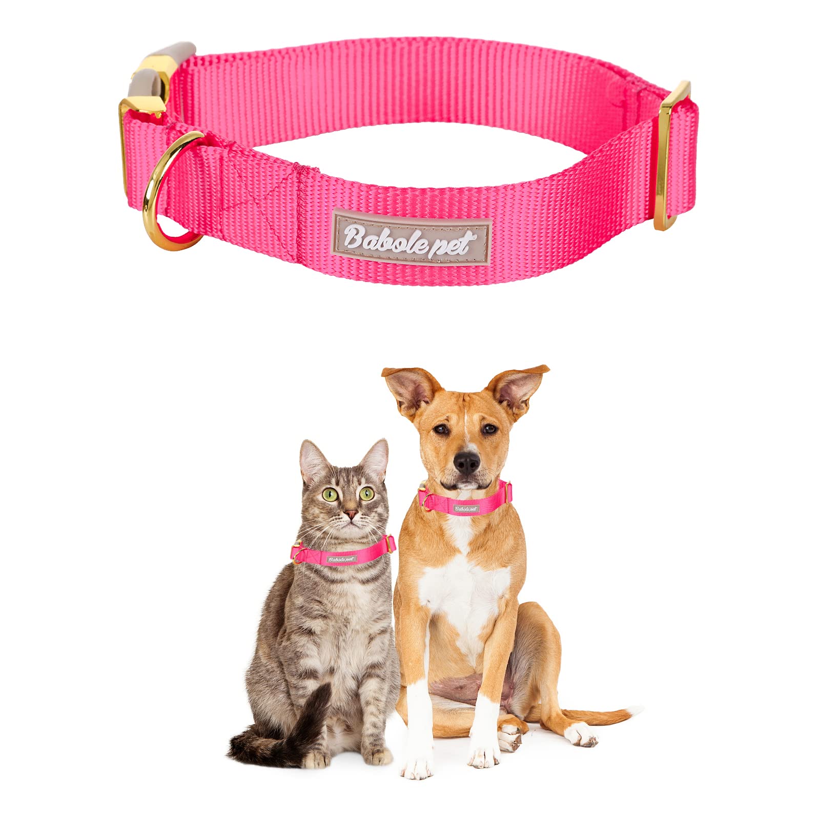 Babole Nylon Dog Collars Red For Small Puppy Dog,13 Colors,Adjustable Soft Comfortable Pet Collars With Safety Metal Buckle For Medium Large Boy&Girl&Female Dog(Rose Red,S)