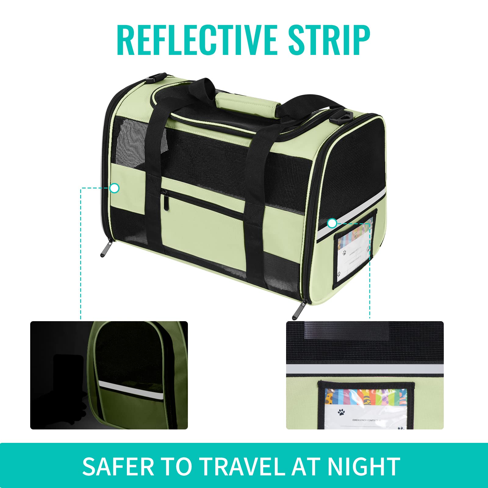 CUSSIOU Cat Carrier Pet Dog Carriers TSA Airline Approved for Cats Dogs Under 15 lbs, Collapsible Soft Sided Cat Carrier Dog Tra