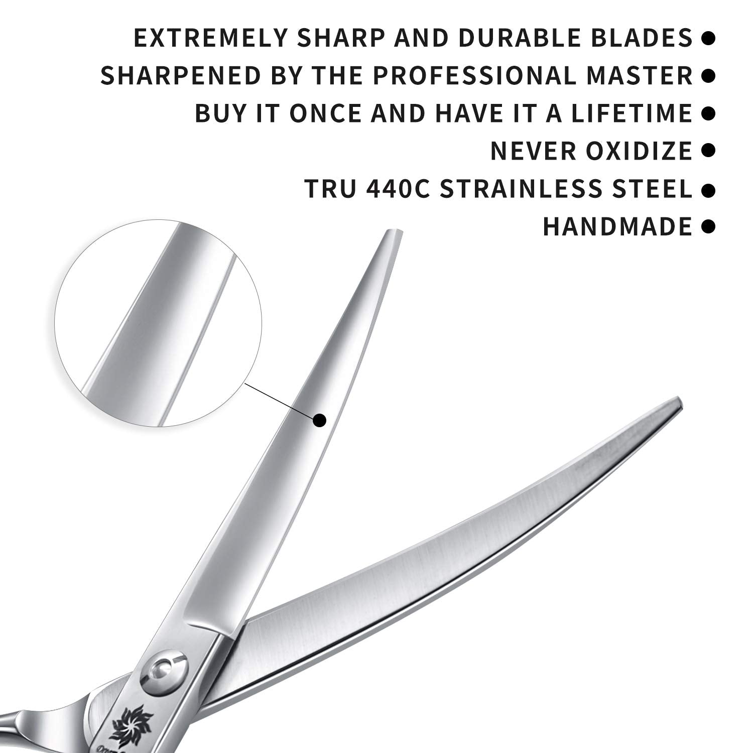 Grooming Pet Shear, 6.5 Inch Upword Curved Scissors, Curved Shears For Cat Shears And Small Dog Shears Or Any Breed Trimming Cuts, Design For Professional Pet Groomer