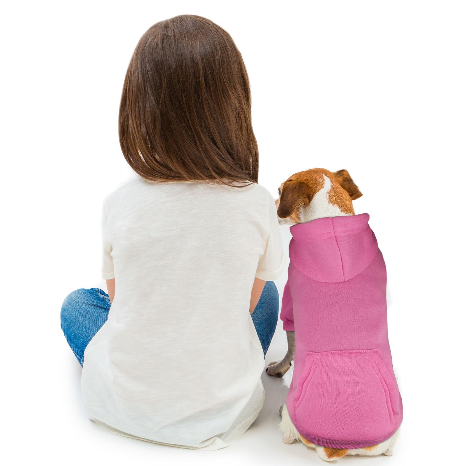 QDYU Dog Hoodie Dog Sweaters for Small Dogs Dog Sweater Solid Soft Brushed Fleece Dog Clothes Dog Hoodie Sweatshirt with Pocket(