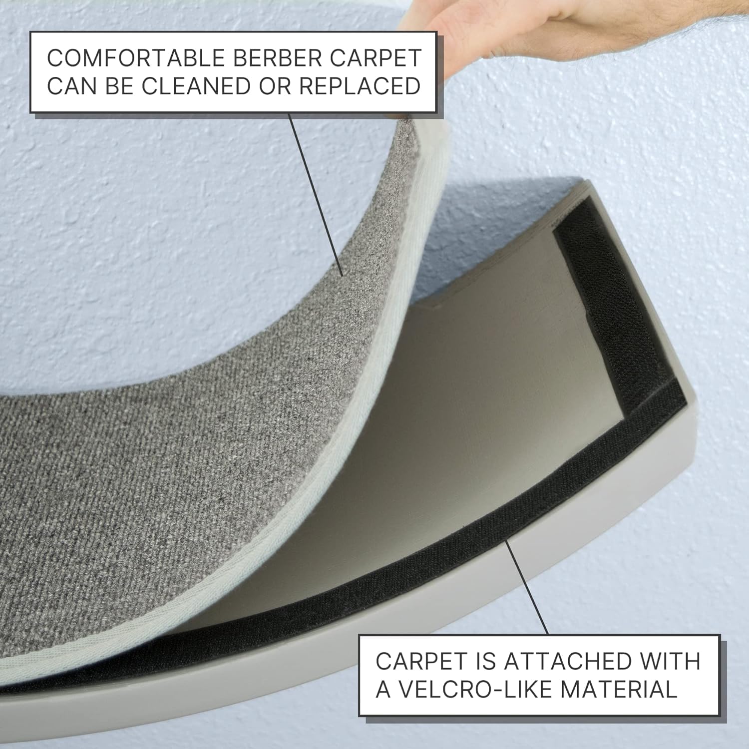 The Refined Feline 60 Inch Lotus Branch Cat Shelf In Black Espresso With Replaceable Carpet, Playing, Climbing, & Lounging Cat S