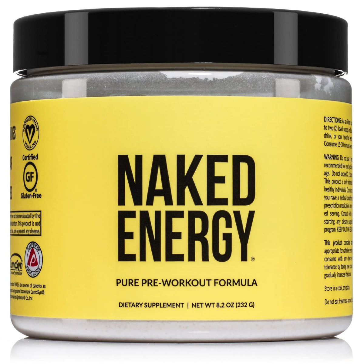 Naked Energy - Pure Pre Workout Powder for Men and Women, Vegan Friendly, Unflavored, No Added Sweeteners, colors or Flavors - 5