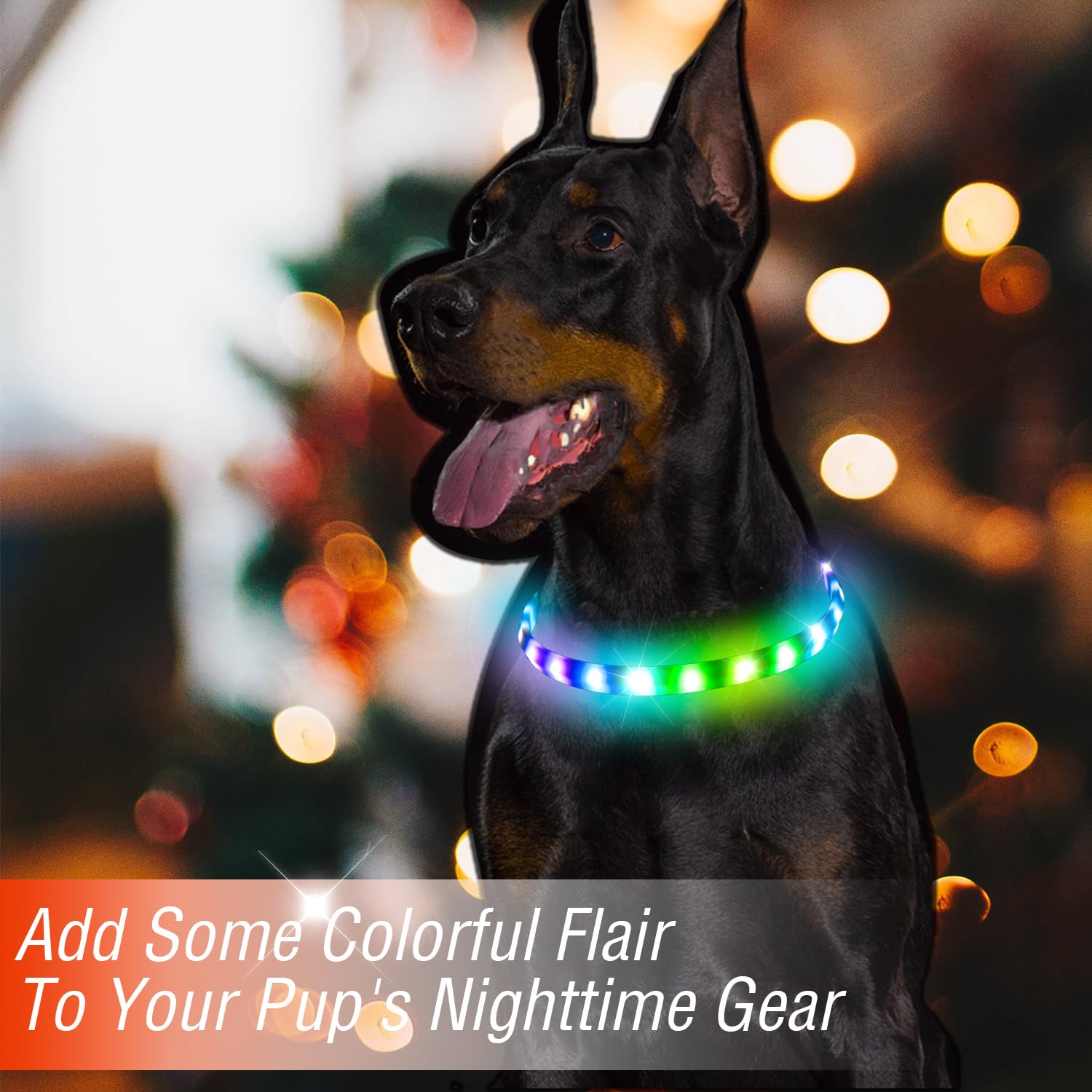 Light Up Dog Collar Multicolor Led Usb C Rechargeable, Glow In The Dark Collar For Night Walking, Cuttable For Large Medium Smal