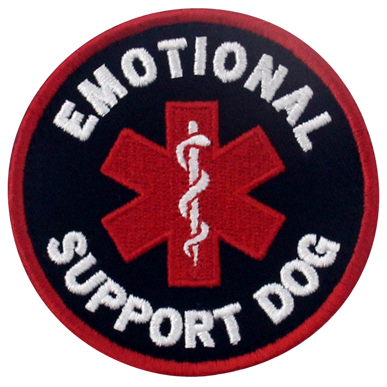 Tailwag Planet Service Dog Ems Emotional Support Dog Morale Tactical Patch Embroidered Badge Fastener Hook & Loop Emblem