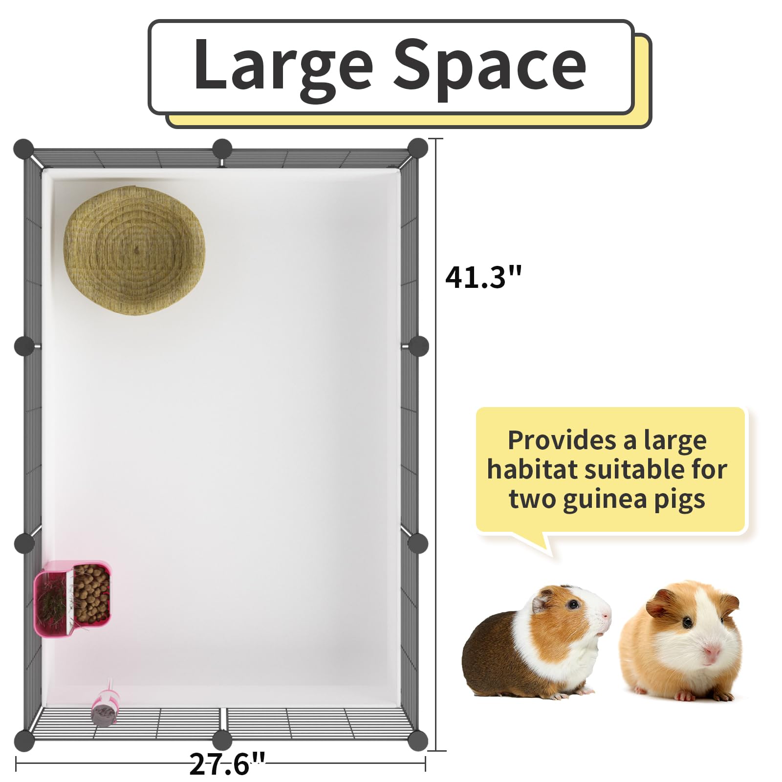 Oneluck Guinea Pig Cage, Indoor Habitat With Waterproof Plastic Bottom, Playpen For Small Pet Bunny, Turtle, Hamster, Partition