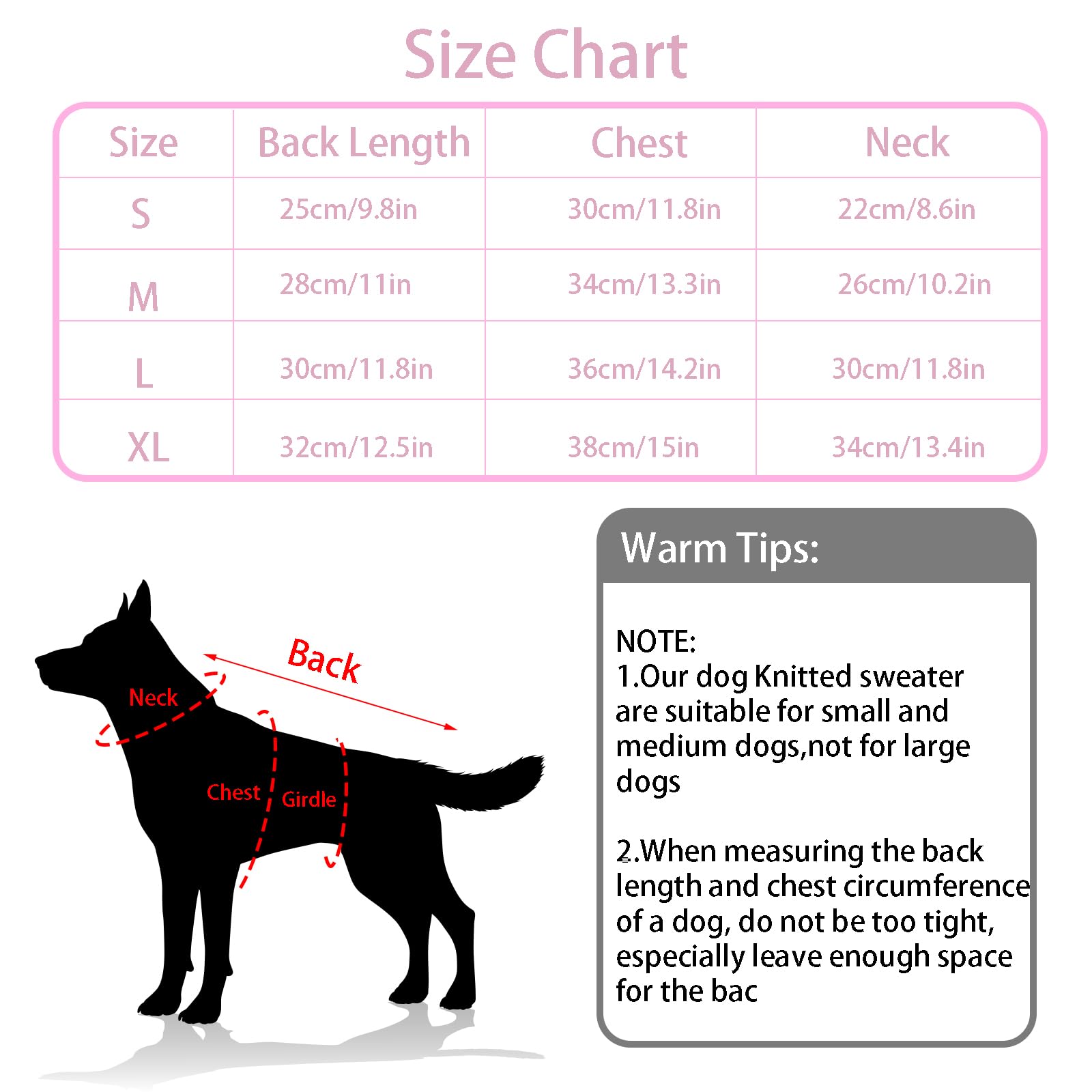 Pistha Pet Sweater Dog Heart Sweater Cute Puppy Cat Knitted Sweater Warm Winter Apparel Dog Holiday Clothes For Small Dogs Cats(