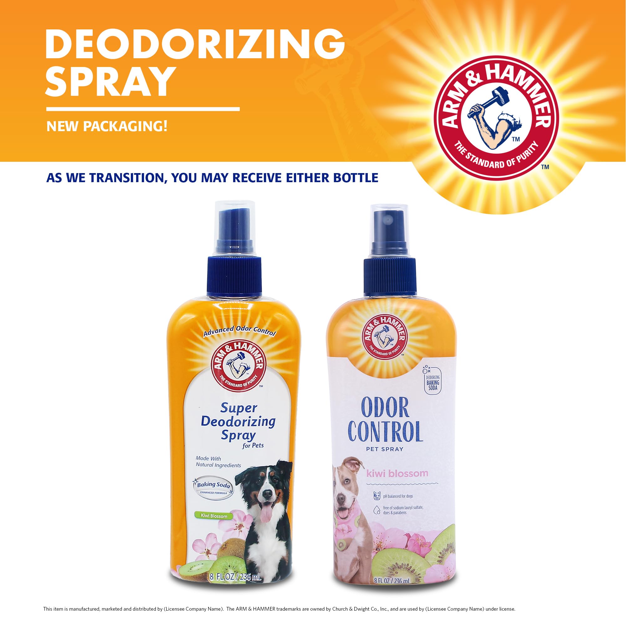 Arm & Hammer For Pets Super Deodorizing Spray For Dogs | Best Odor Eliminating Spray For All Dogs & Puppies | Fresh Kiwi Blossom
