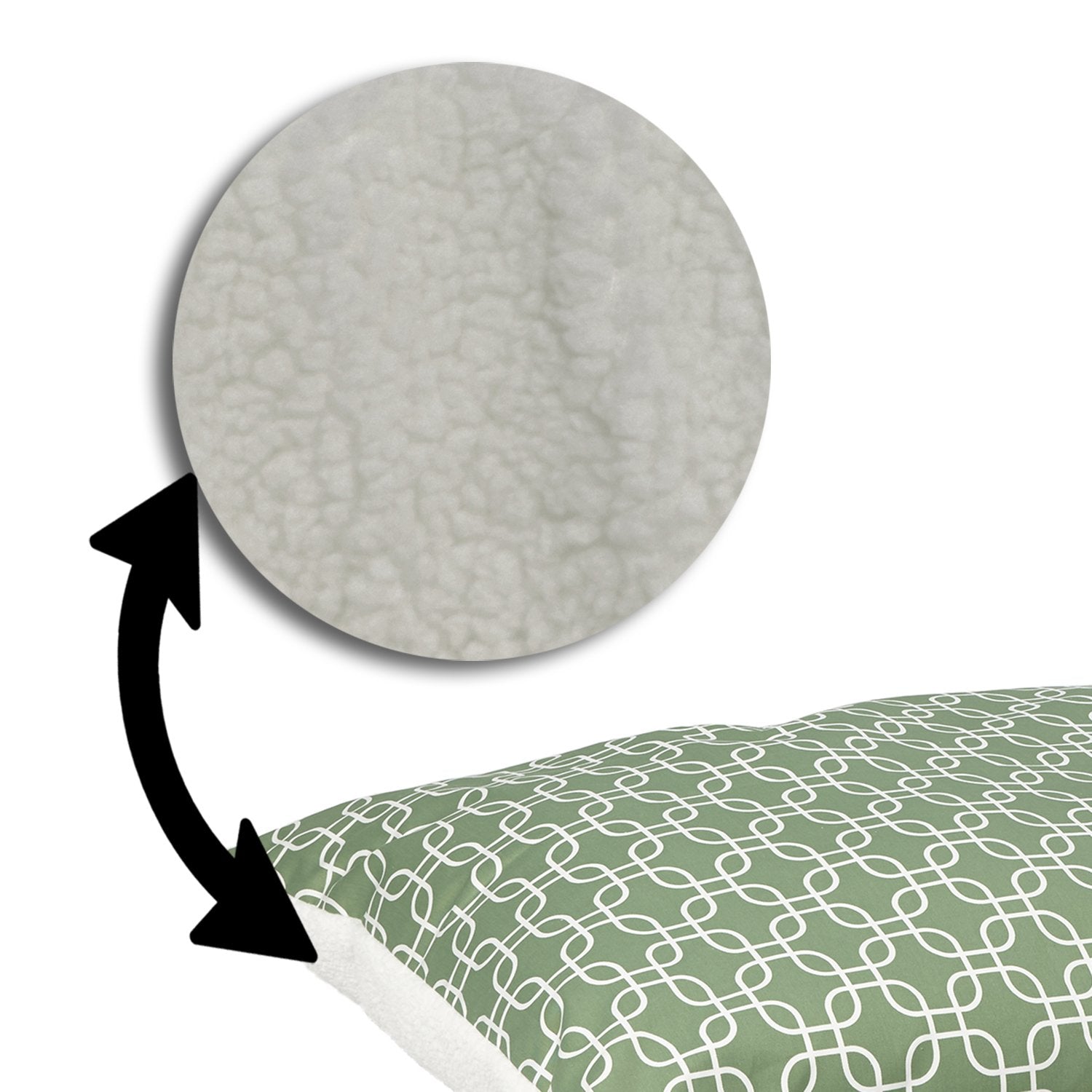 Midwest Homes For Pets Over-Stuffed Dog Bed Feat, Medium, 27 X 36, Medium Dog Breed, Green Geometric Pattern