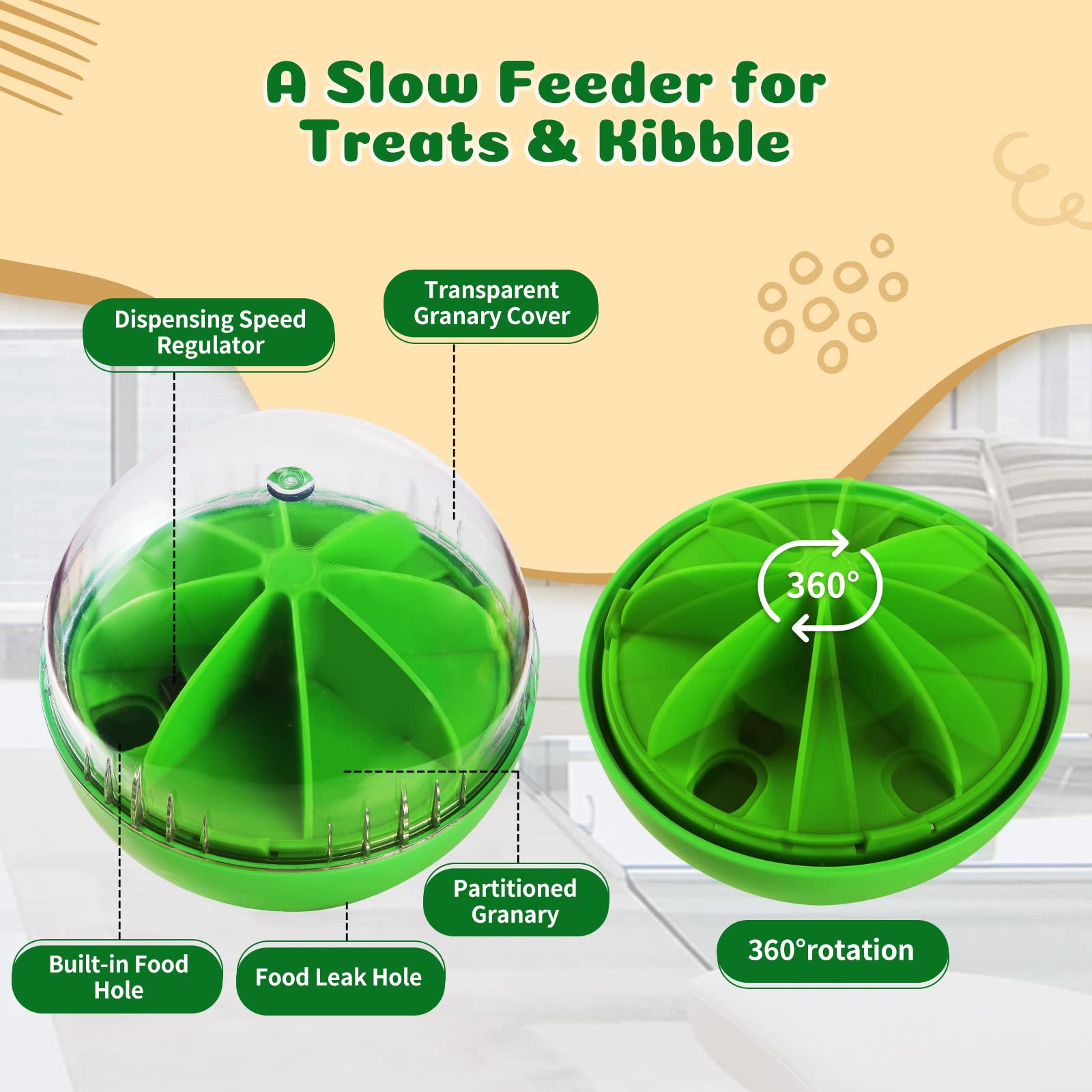 Jokepy Treat Dispensing Dog Toys - Interactive Puzzle & Slow Feeder Ball for Small, Medium & Large Dogs