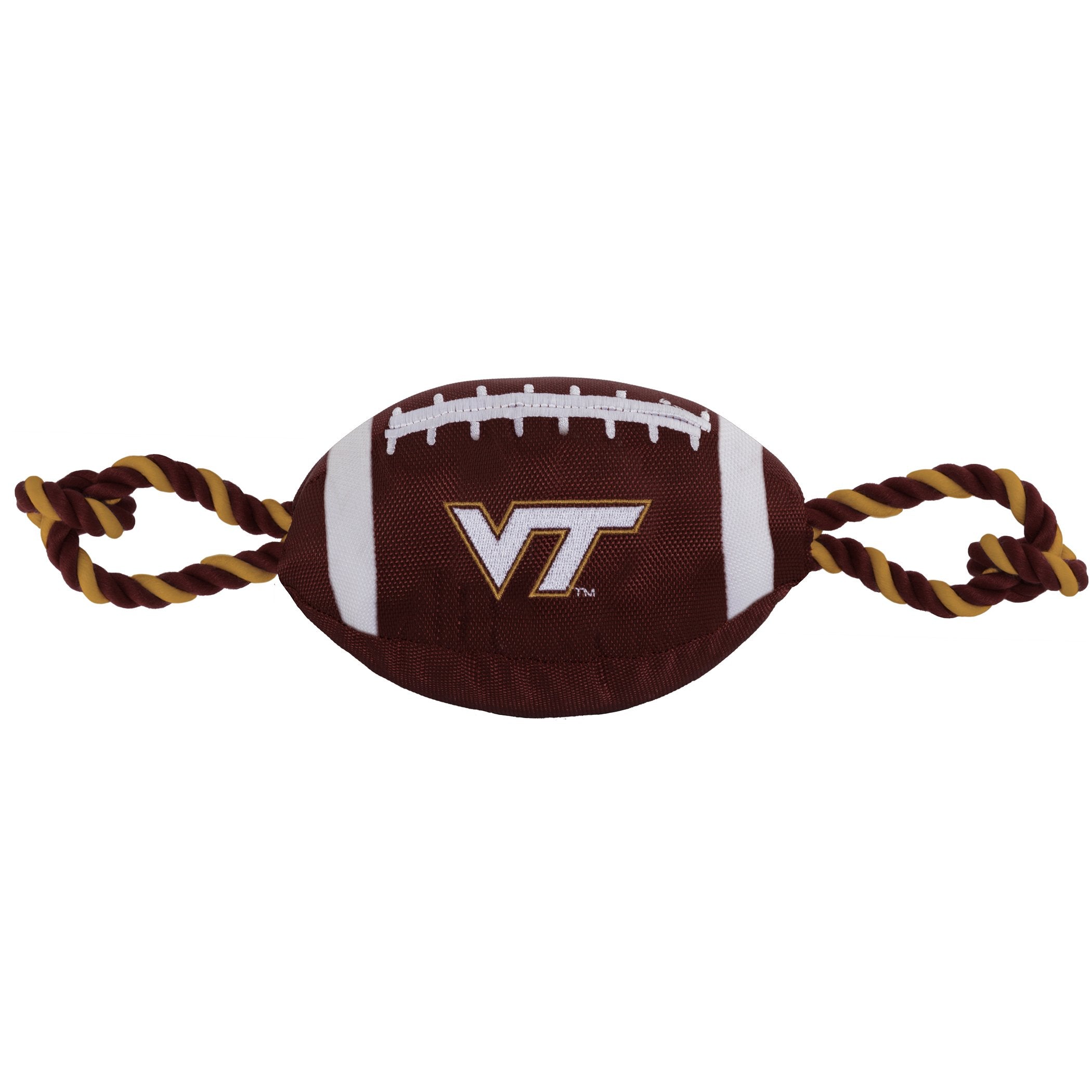 Pets First NCAA Virginia TECH Hokies Football Dog Toy, Tough Quality Nylon Materials, Strong Pull Ropes, Inner Squeaker, Collegi