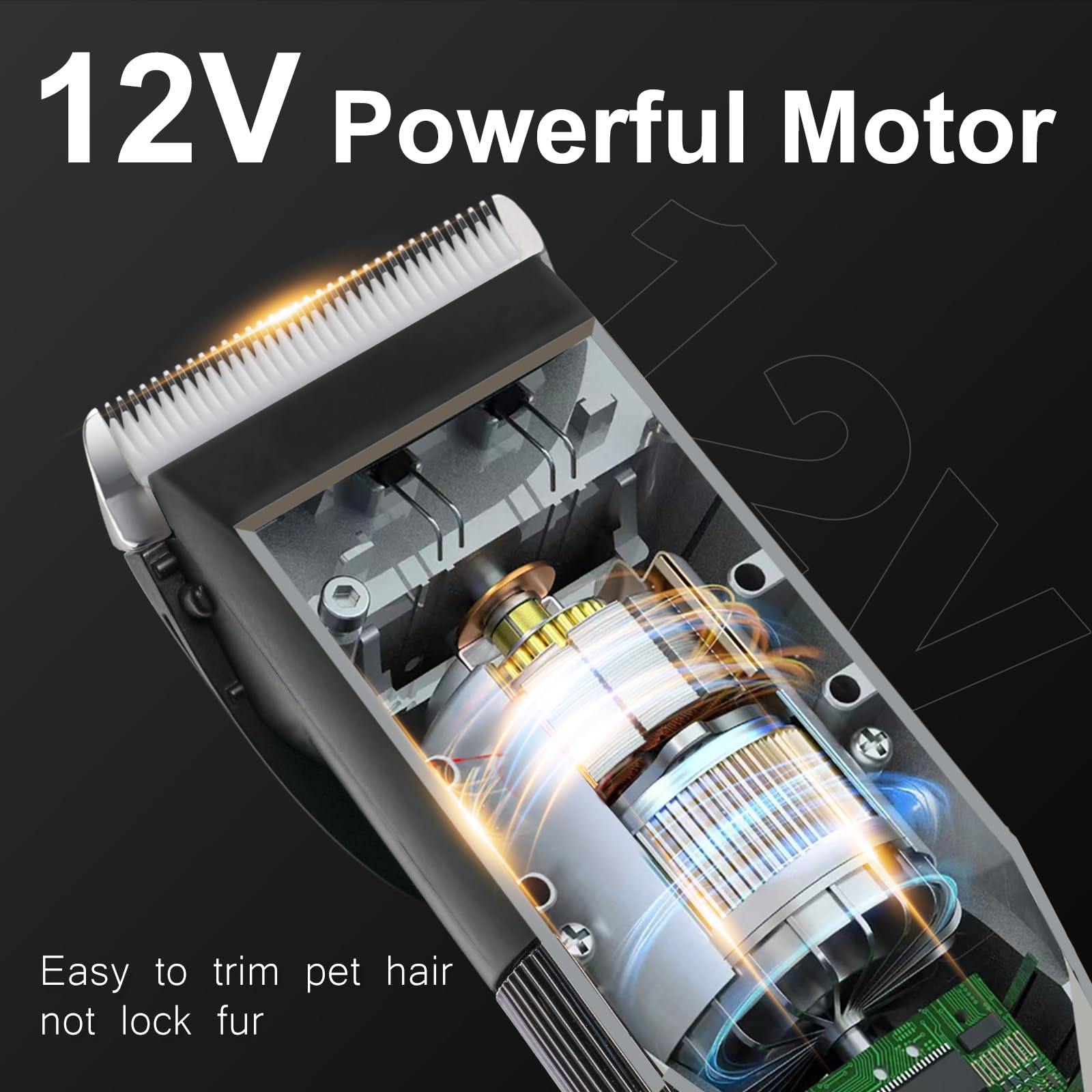 Hansprou Dog Shaver Clippers High Power Dog Clipper For Thick Heavy Coats Low Noise Plug-In Pet Trimmer Pet Professional Groomin