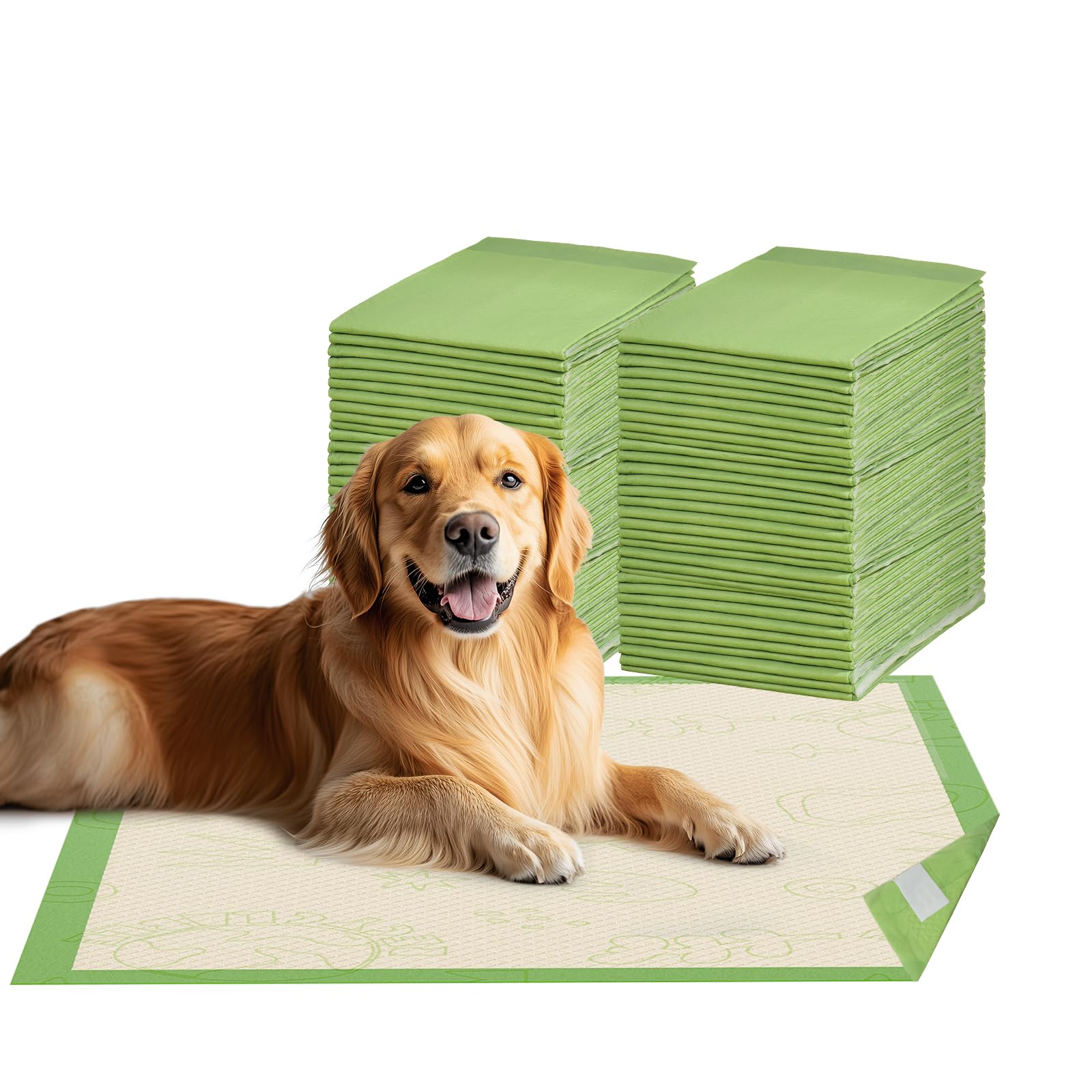 Dog Pee Pads 50Counts, 24X36 Disposable Pee Pads for Dogs with 4 Sticky Corners, Leak-Proof 6Layers Thicken Puppy Pee Pads Extra