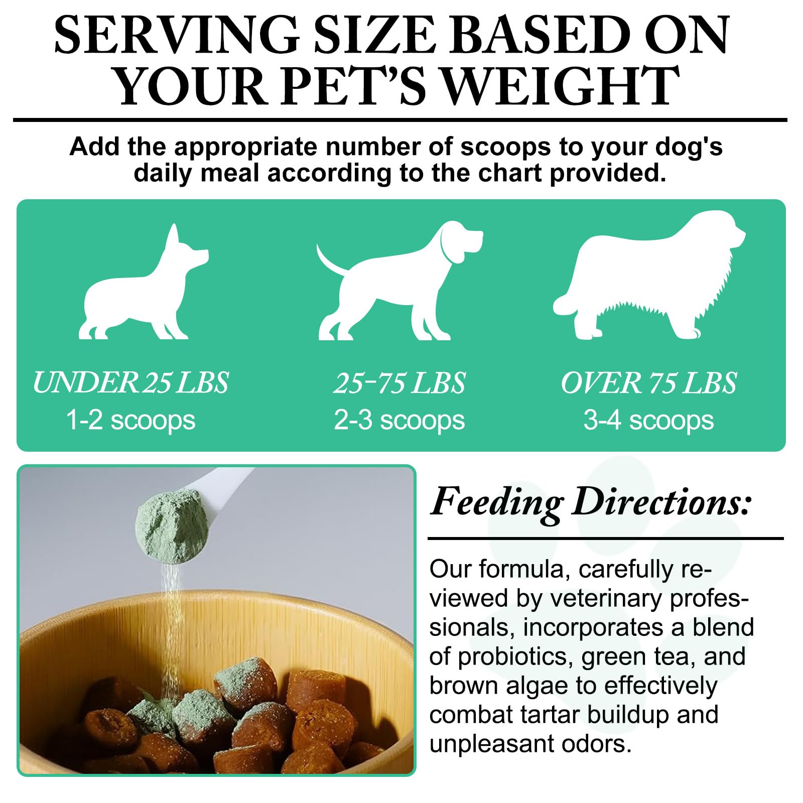 Dog Dental Powder-Teeth Cleaning Powder for Dogs-Dog Breath Freshener - Tartar Remover for Teeth with Natural Herbal Blend - Den